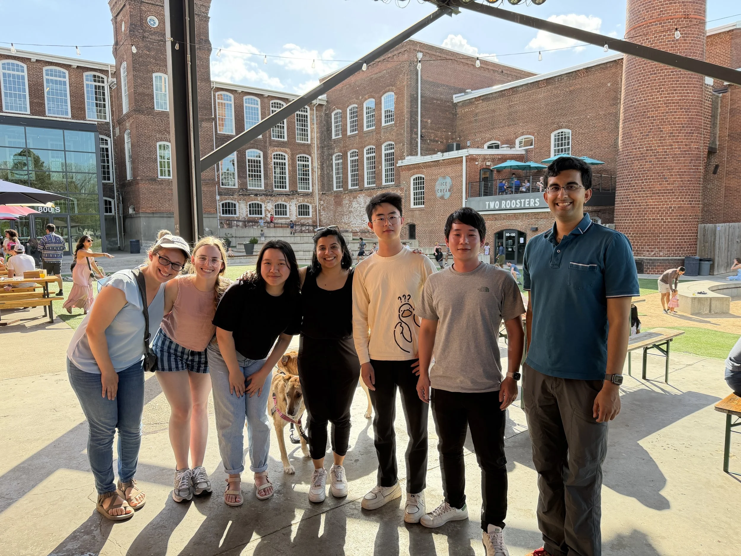 Lab lunch at Hi-Wire Brewery where we got to meet Kira's dogs!