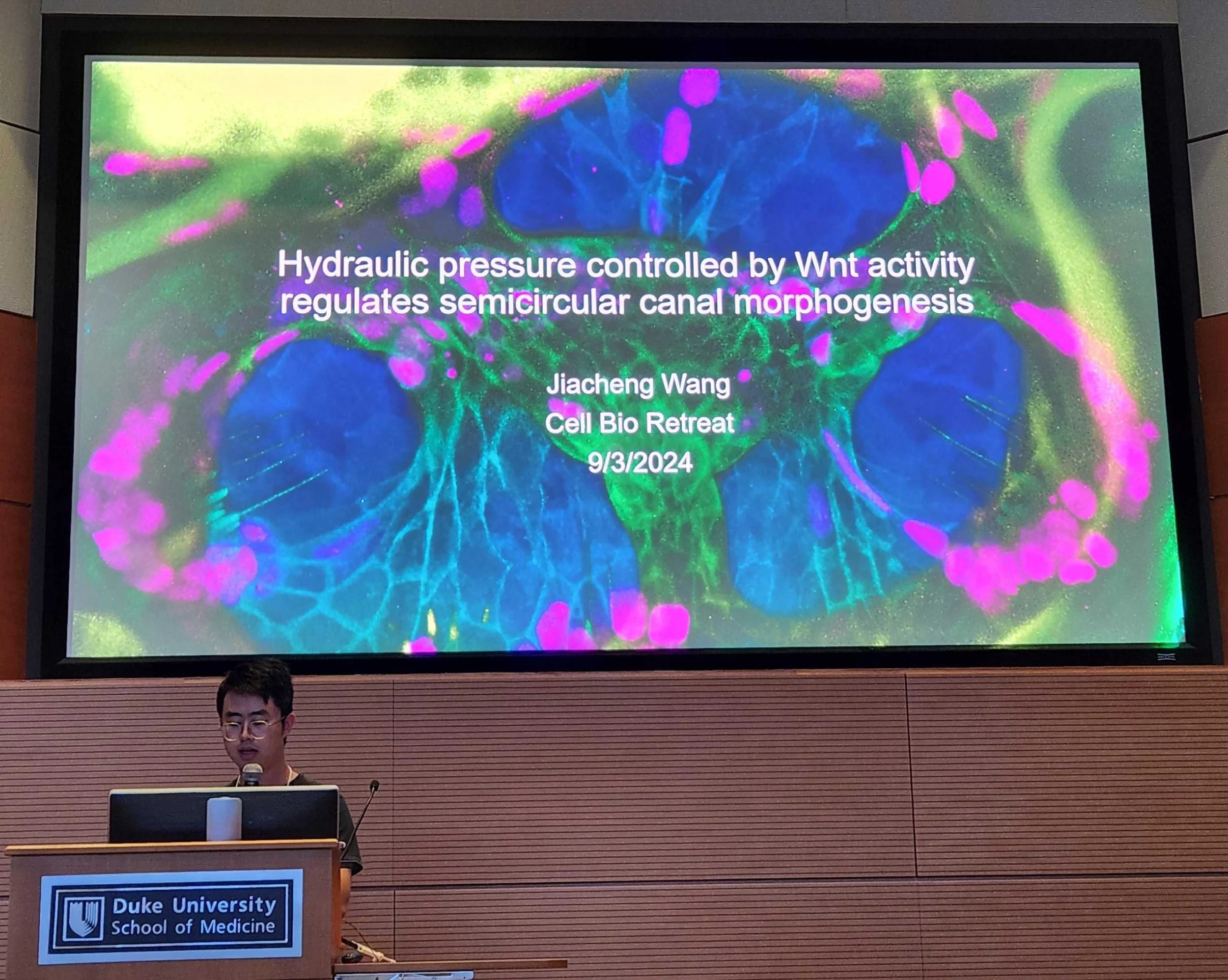 Jiacheng presents at the annual department retreat!