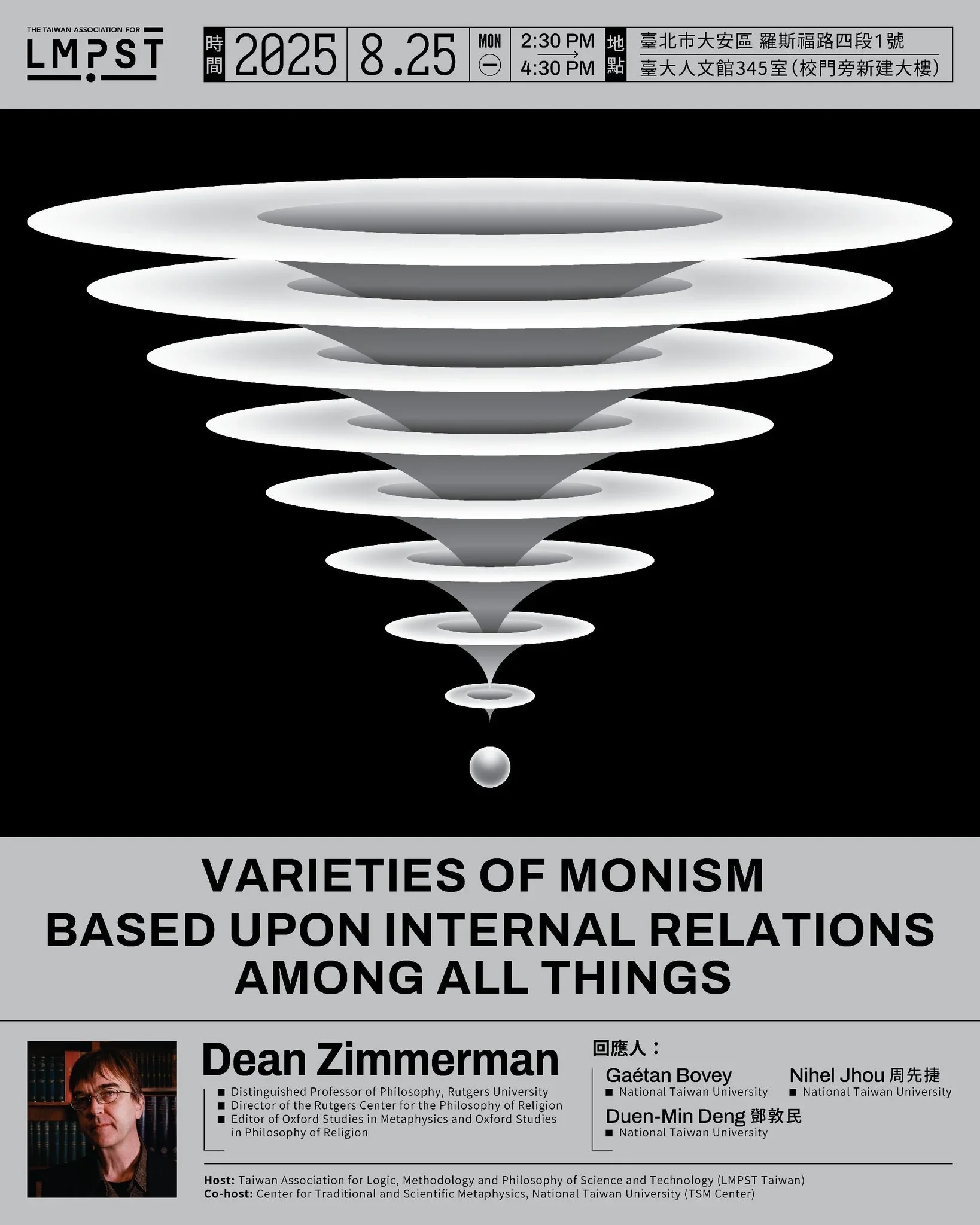 【LMPST講座】Varieties of Monism Based Upon Internal Relations Among All Things (Dean Zimmerman, Rutgers University)