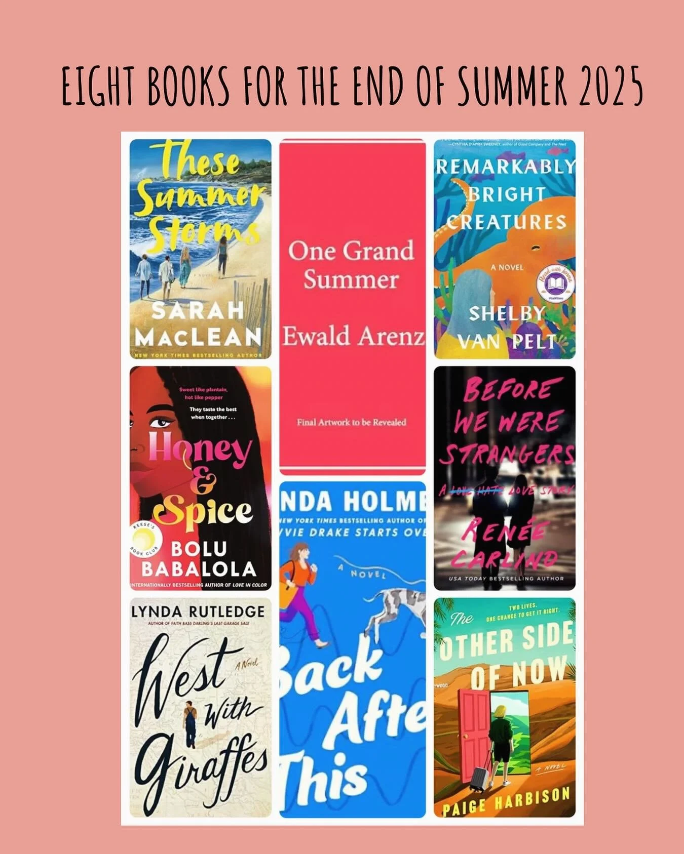📖 Back After This by Linda Holmes
 ✅ Perfect for: lovers of heartwarming, contemporary fiction about second chances.
❌ Not for: readers looking for high-stakes drama.

🌻 One Grand Summer by Ewald Arenz
 ✅ Perfect for: lovers of coming-of-age storie