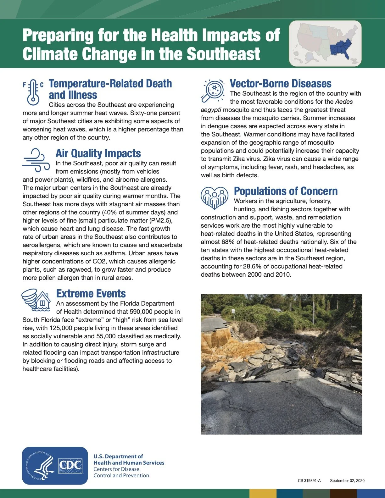 Climate impacts in the Southeast from the CDC