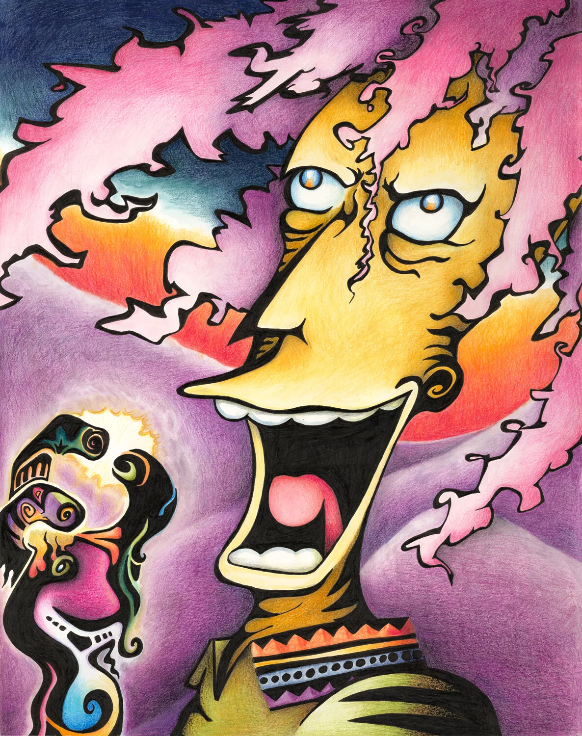 Bob In ReposeInk, Watercolor, and Colored Pencil on Bristol Board19” x 24”2021