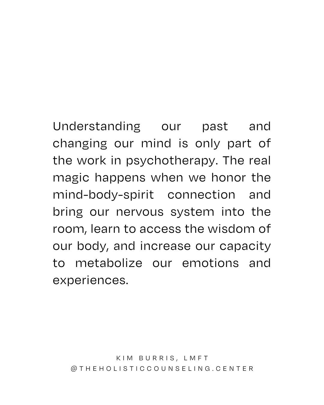 Leave a ❤️ if this resonates.
➡️ Follow @kim.burris.psychotherapy for more holistic mental health content.
🛋️ Looking for a holistic therapist? Comment LINK and I&rsquo;ll send you more info about working with someone on my team! ✨

#holistictherapi