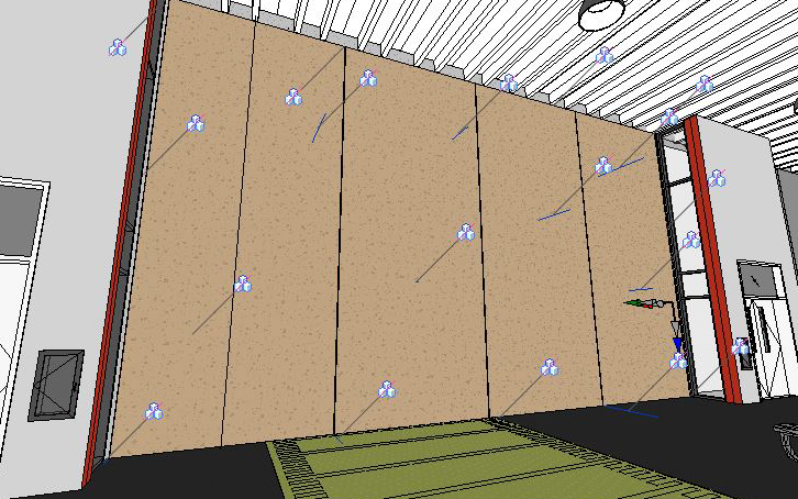 Anchor Points (A) placed at varying heights and lengths on host wall