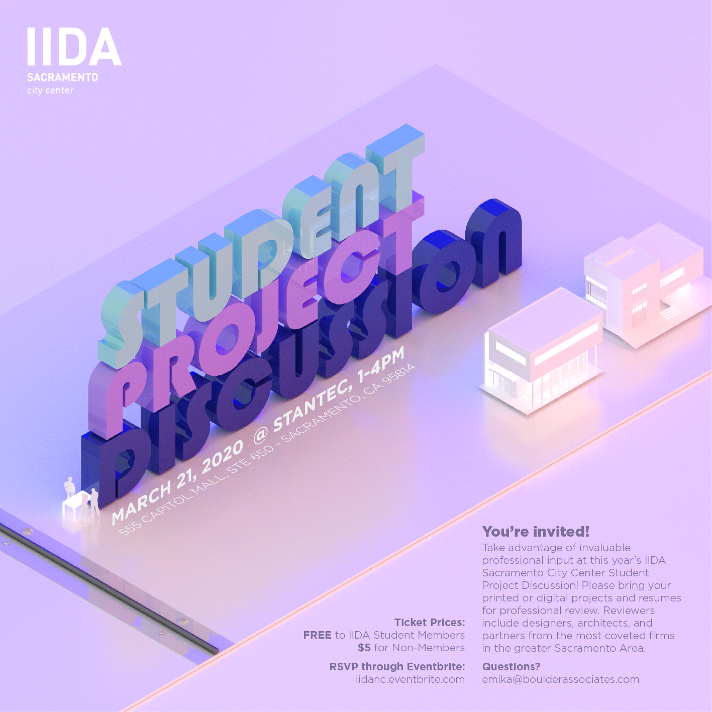 Event Flyer for IIDA | Sketchup, Podium v2.5, Illustrator, Photoshop