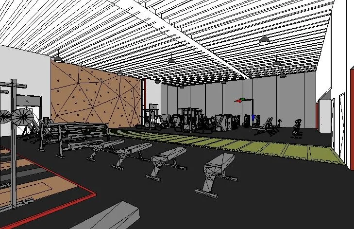 Climbing Wall in place