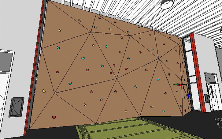 Climbing Holds (C) placed on panels