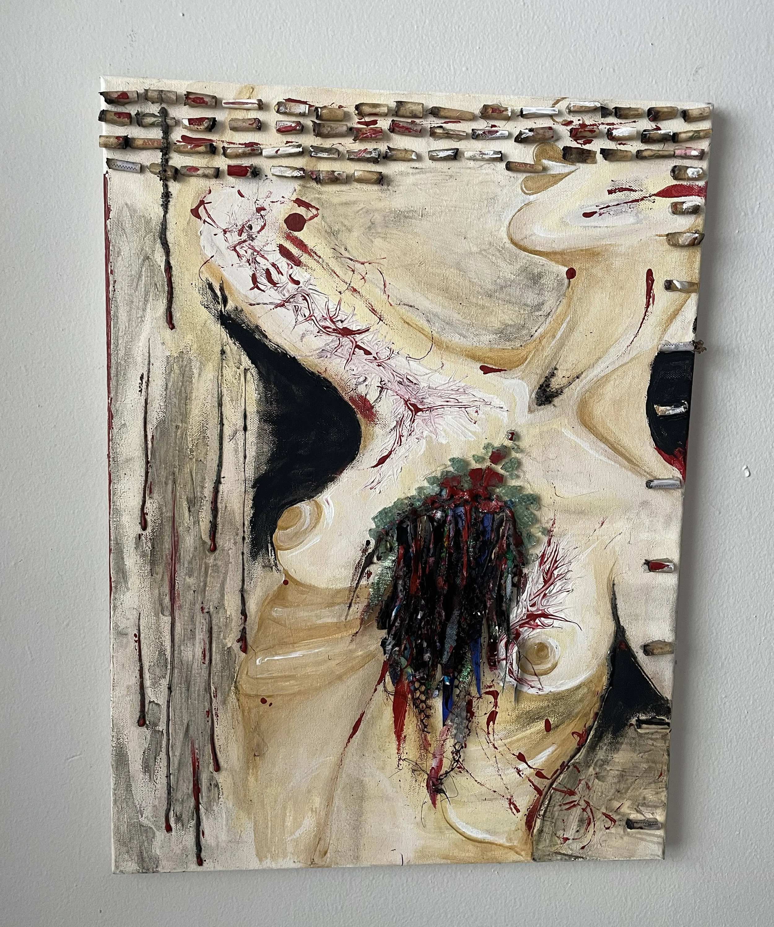 Title: Abhorrent
Medium: Mixed Media, Acrylic 
Size: 2’ x 1.5’
Date: 2020-2025
Price: $208

