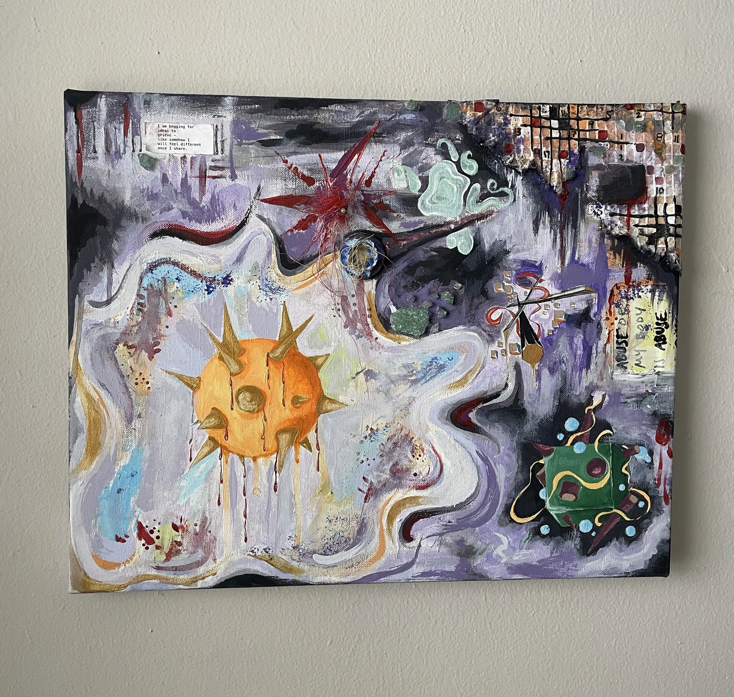 Title: Me For You/You For Me
Medium: Mixed Media, Acrylic 
Size: 1.5’ x 2’
Date: 2024/2025
Price: $310