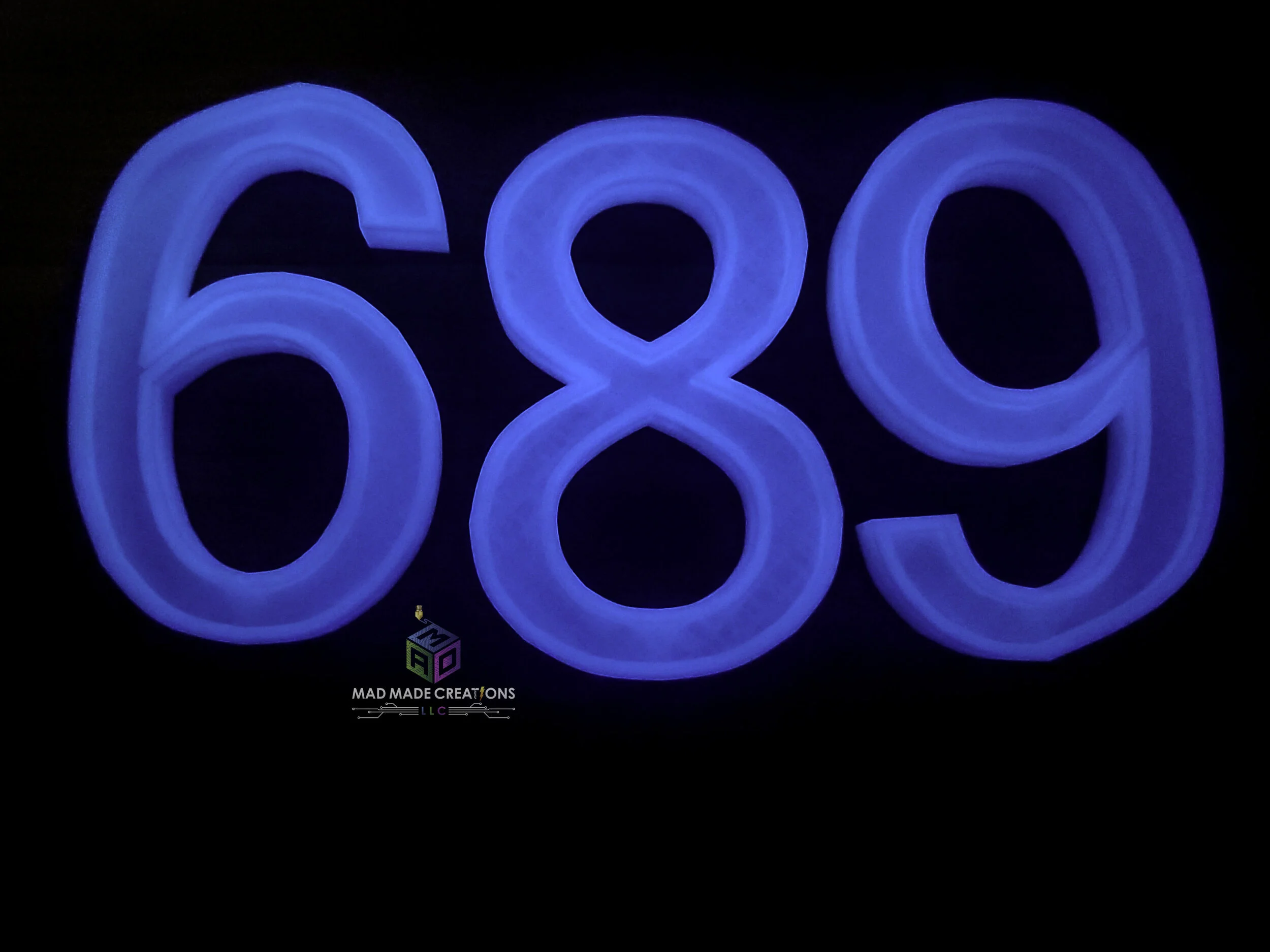 House Numbers MAD Made Creations LLC Large Glow In the Dark House