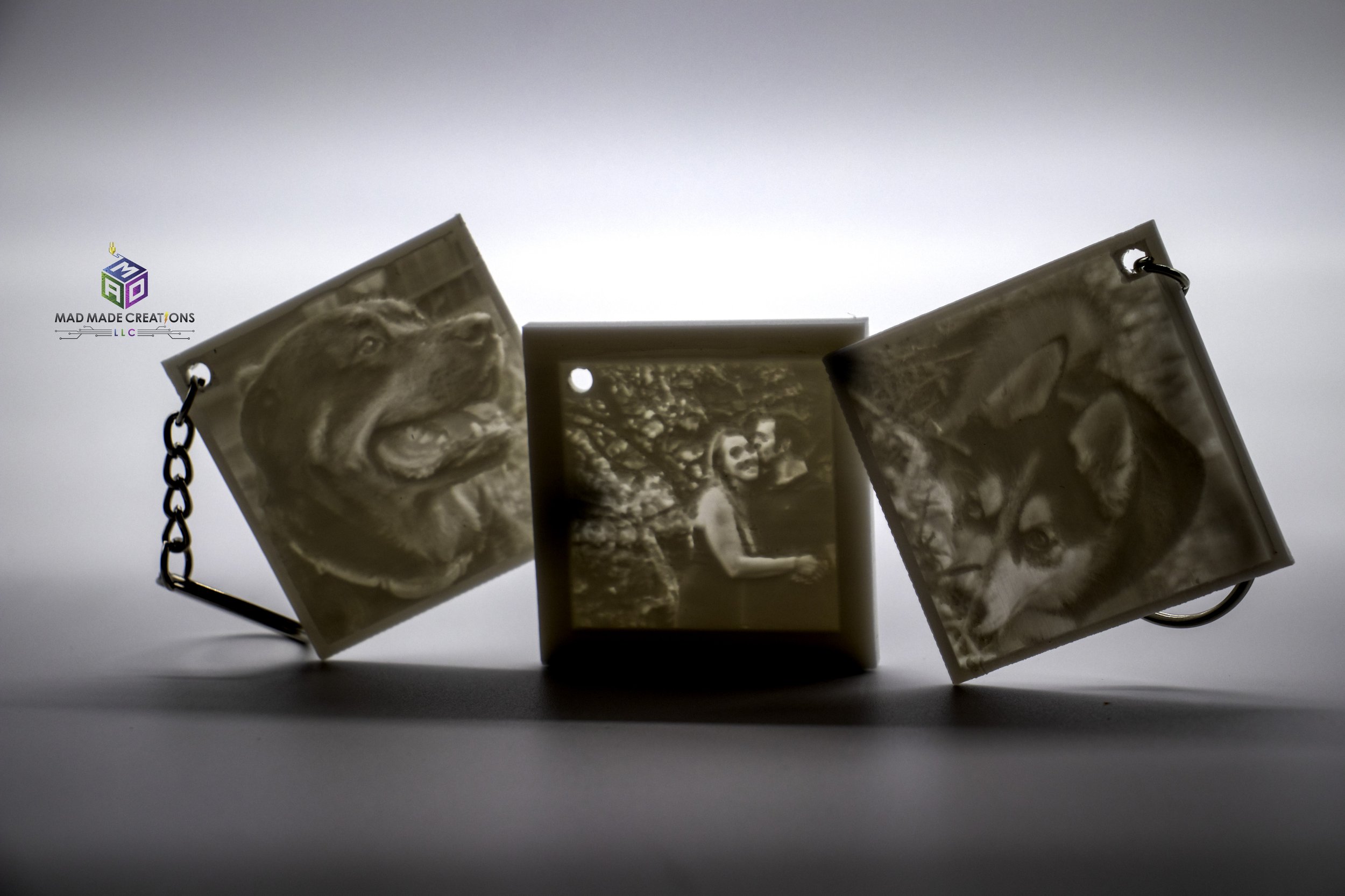 Custom 3D Printed Key Chain Lithophane