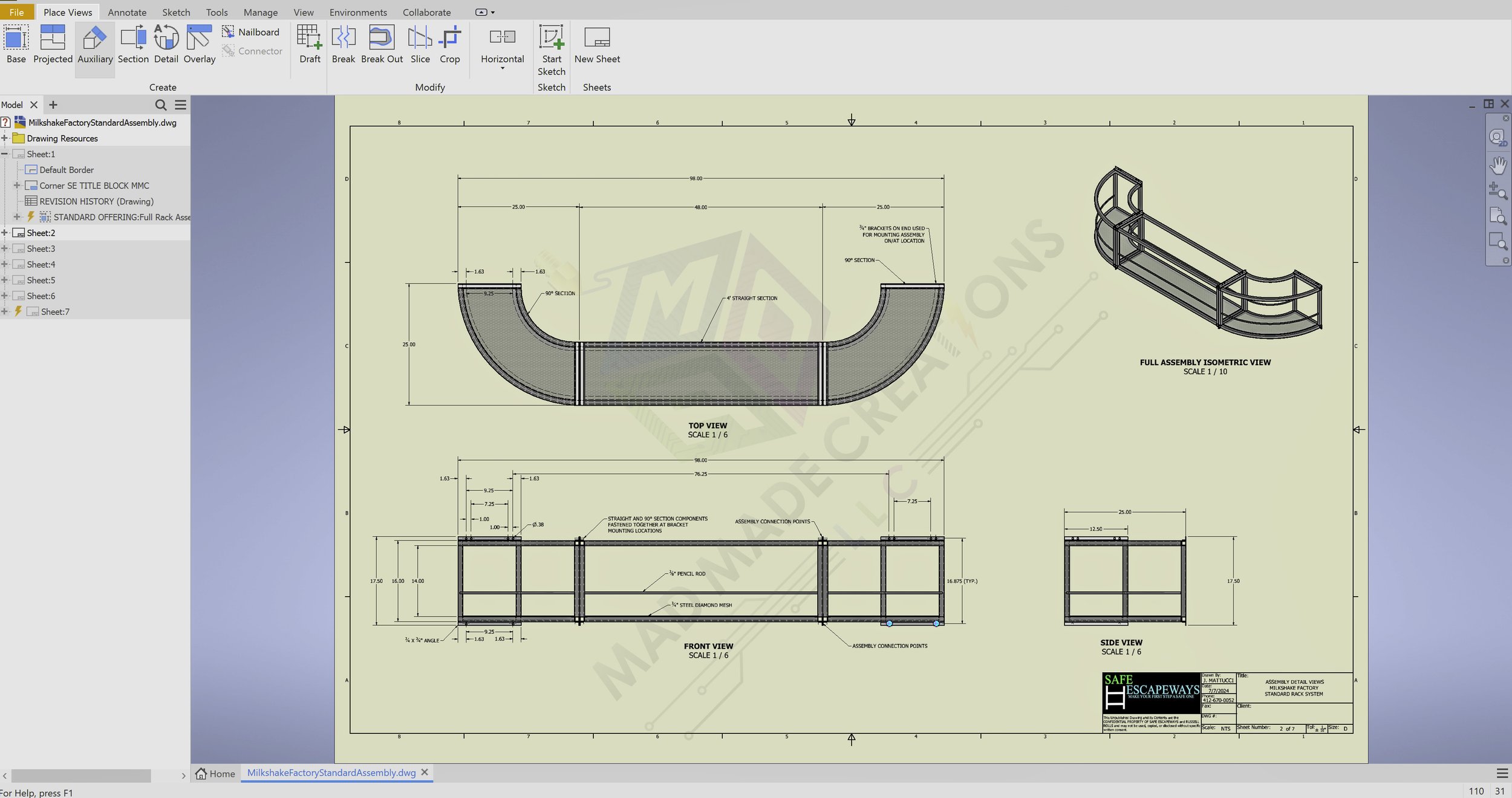 CADD Drawing & Services - 3D Layout - Construction Drawing - Custom Fabrication - For Pittsburgh PA - In Progress Inventor.jpg