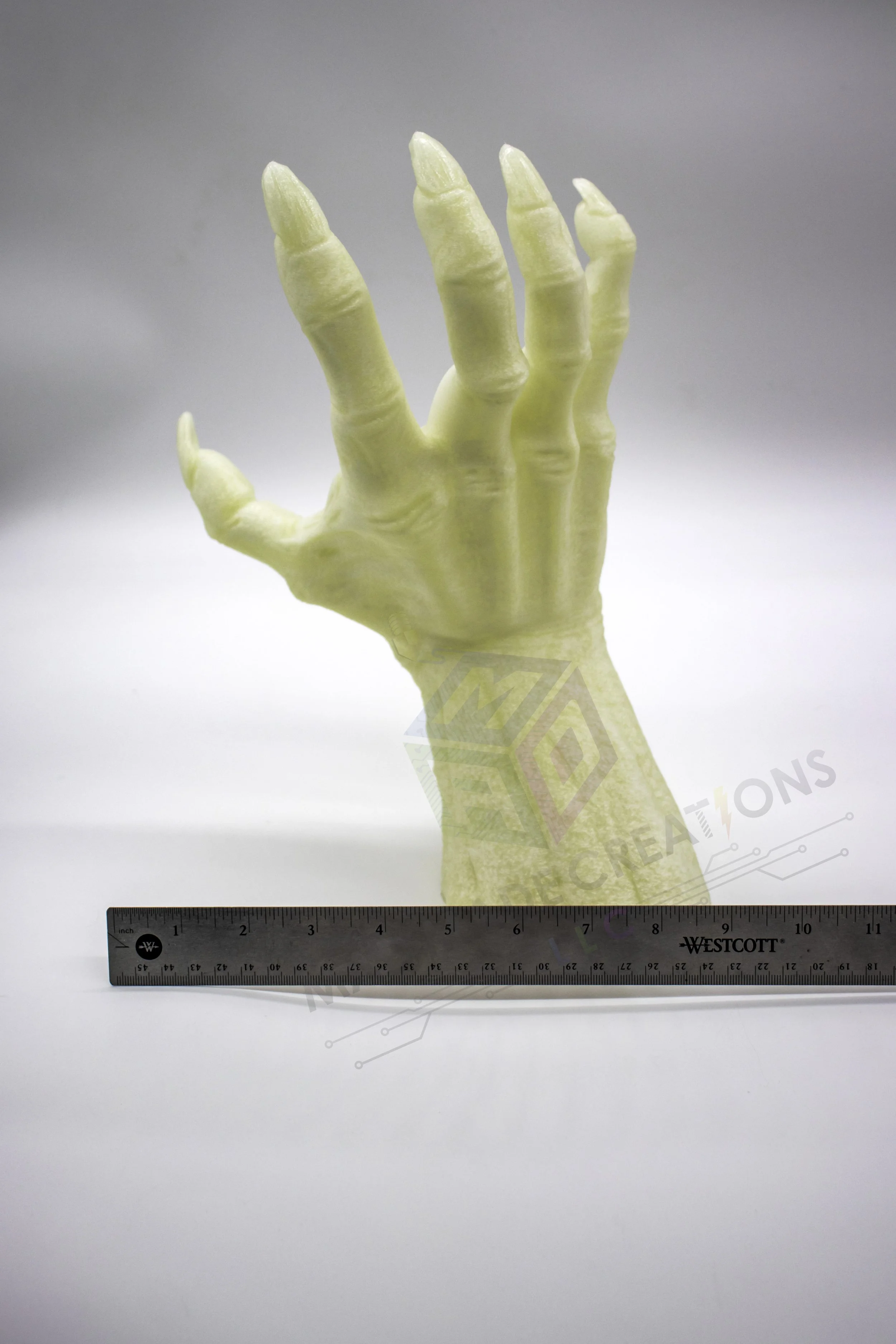 green-12inch-tall-glow-in-the-dark-halloween-demon-hand-3d-printed-decoration-daylight-width-ruler-mad-made-creations.jpg