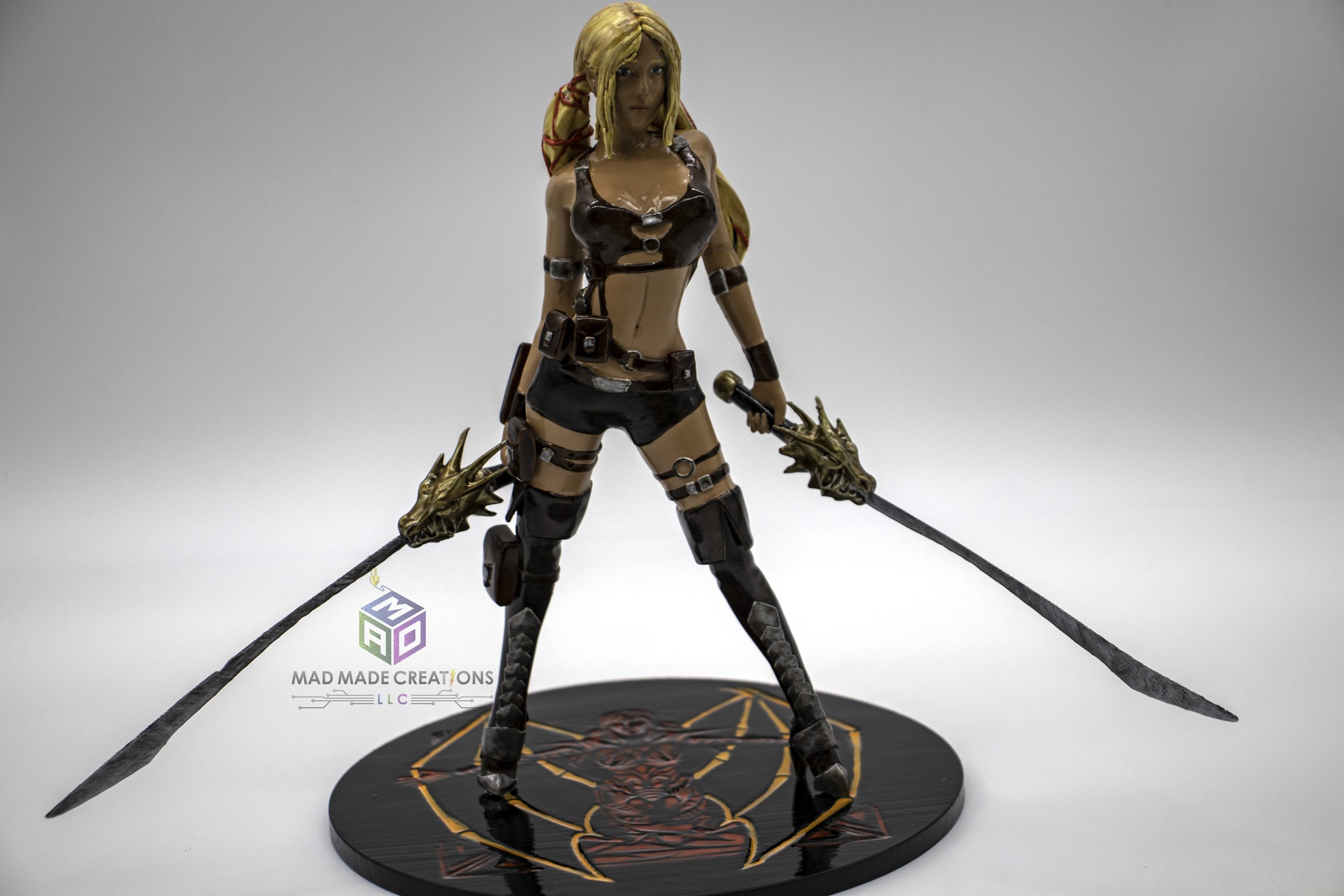 Custom 3D Designed - 3D Printed - Female Treasure Hunter Fan Art - Hand Painted -Closer Front View.jpg