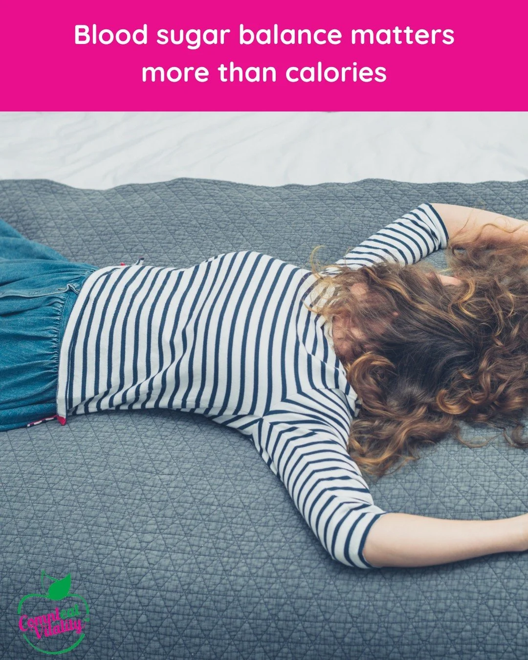 Blood sugar balance matters more than calories.

Frequent energy crashes, cravings, or poor sleep can all be signs of unstable blood sugar.

Balanced meals with adequate protein, fibre and fats help support:
🍫 appetite regulation
🍫 mood
🍫 hormonal