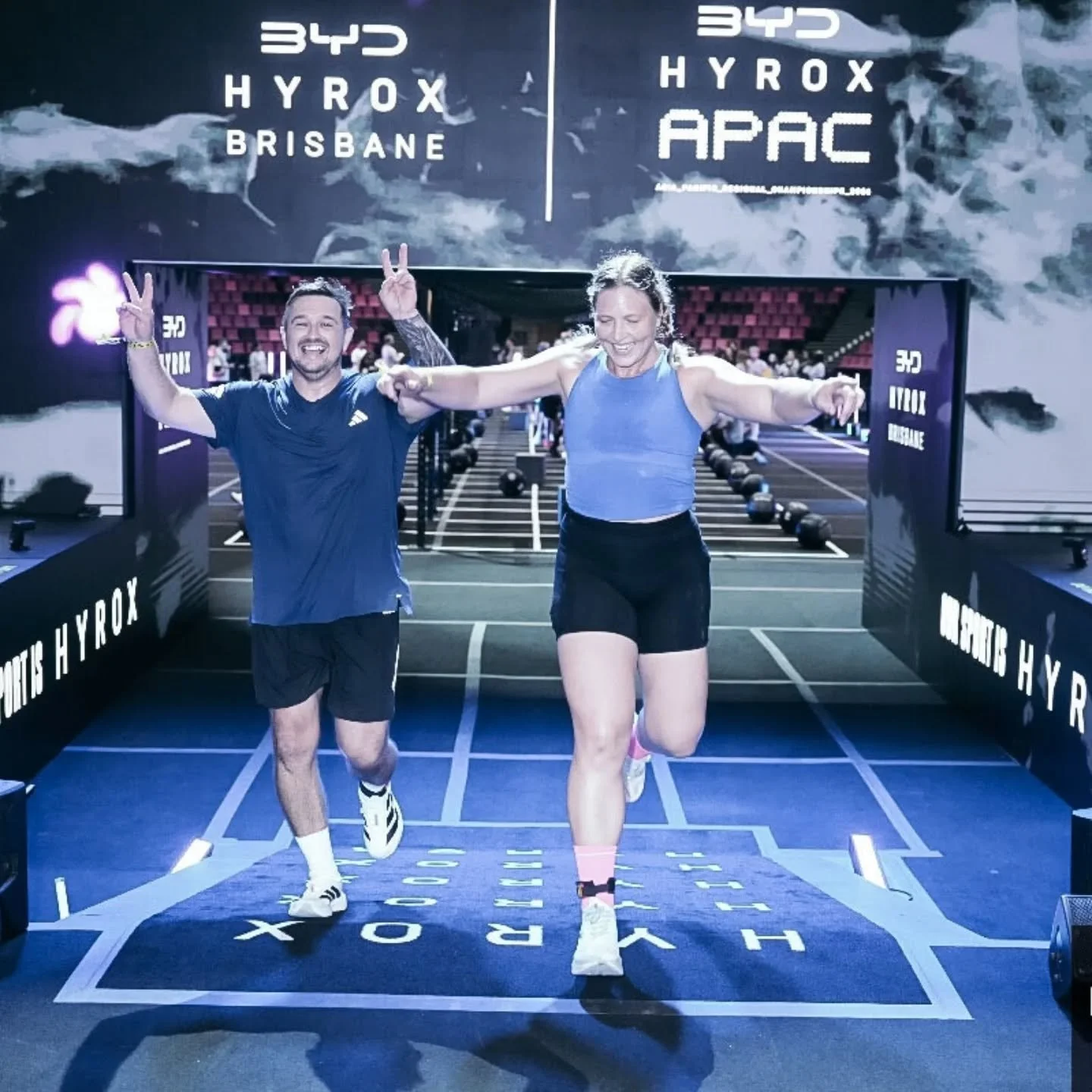 💪🏼 HYROX BRISBANE 💪🏼

After deciding that my arm wasn't ready pulling out of my solo event on the Friday, I got roped into completing a double with probably the best doubles partner I could have asked for, Carl. 

We had lots of fun, maybe too mu