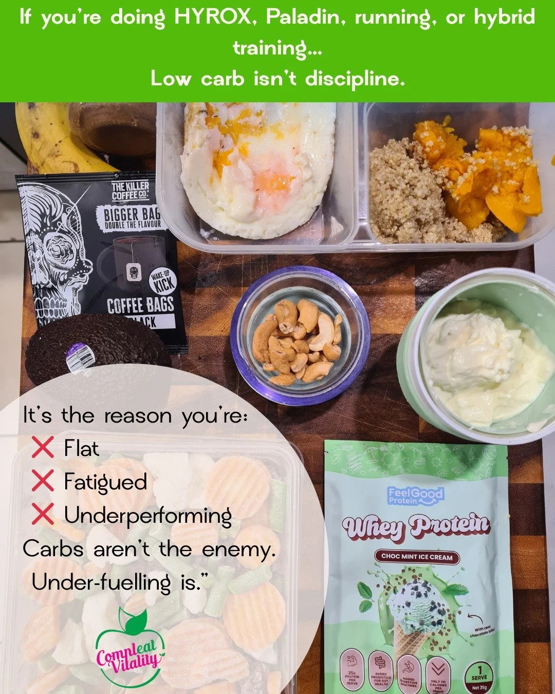 You&rsquo;re up early.
You&rsquo;re getting the sessions in.
You&rsquo;re doing the hard work.

But&hellip;

You&rsquo;re running on:
☕ Coffee
🥗 Light meals
🥤 Not enough fuel

And expecting your body to perform.

That&rsquo;s where most people get 