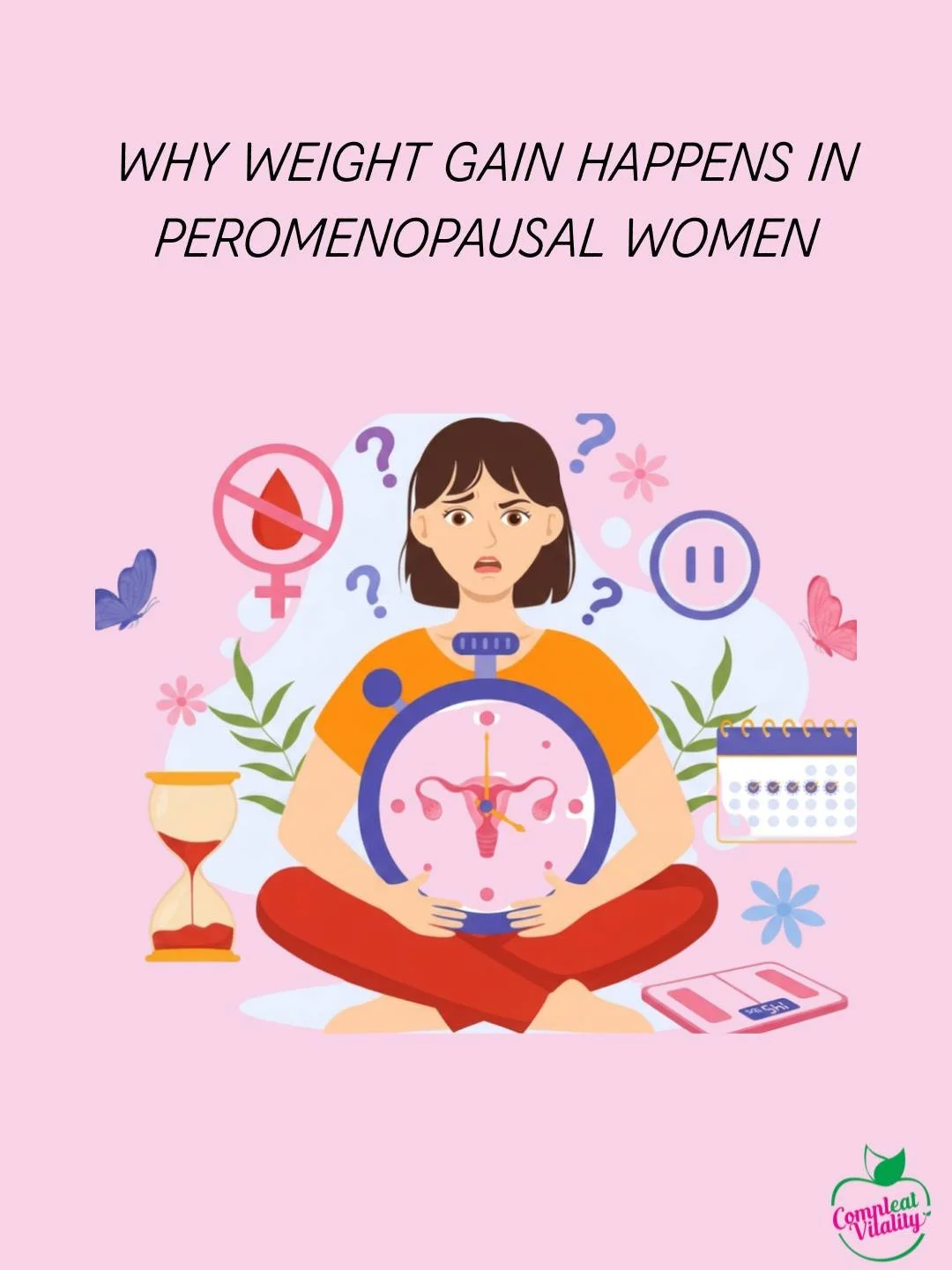 WHY DOES FAT SUDDENLY GO TO THE STOMACH DURING PERIMENOPAUSE? 🤔

If it feels like your body has changed overnight, you're not alone.

During perimenopause, fluctuating and declining oestrogen can change where your body stores fat, often shifting it 