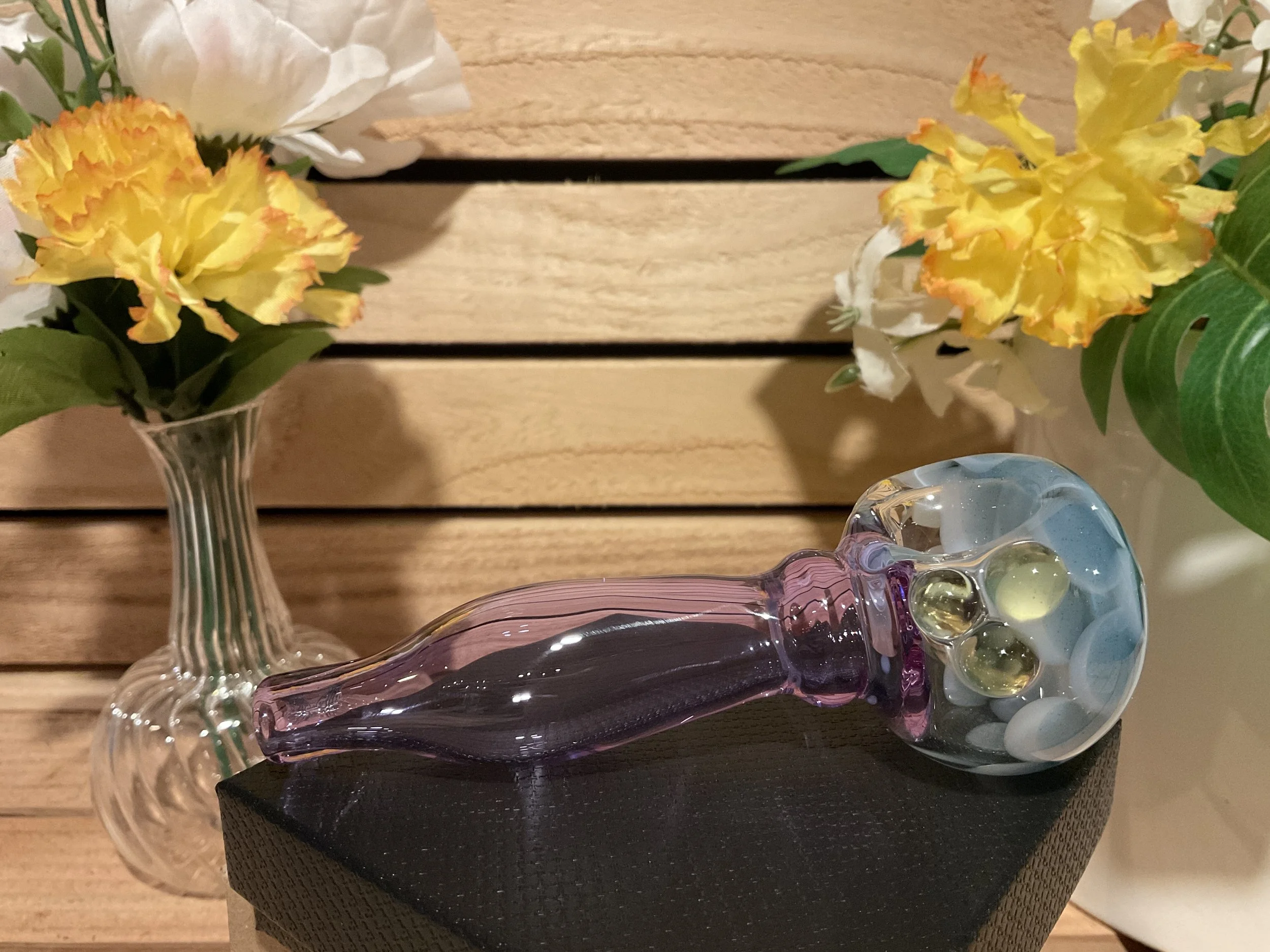 Purple Amethyst spoon pipe with Dot stack