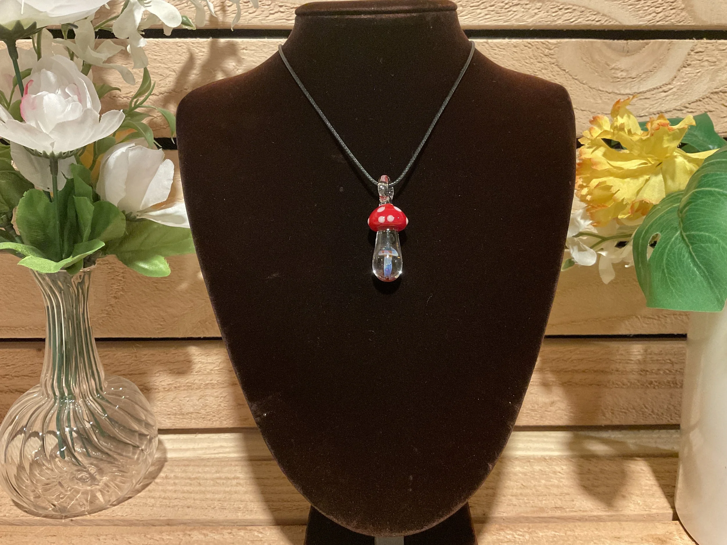 Mushroom inside mushroom pendant