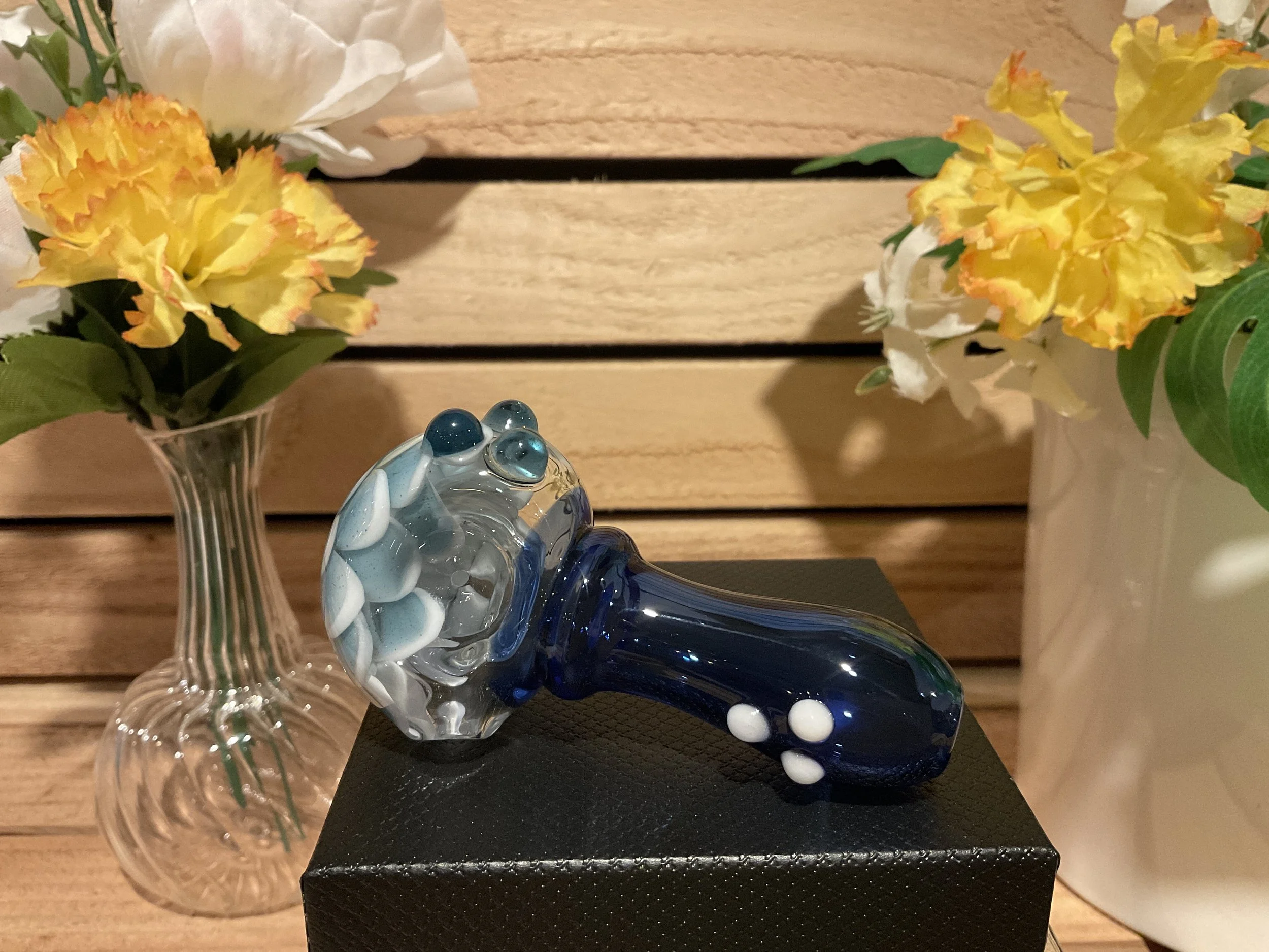 Brilliant Blue spoon pipe with Dot stack