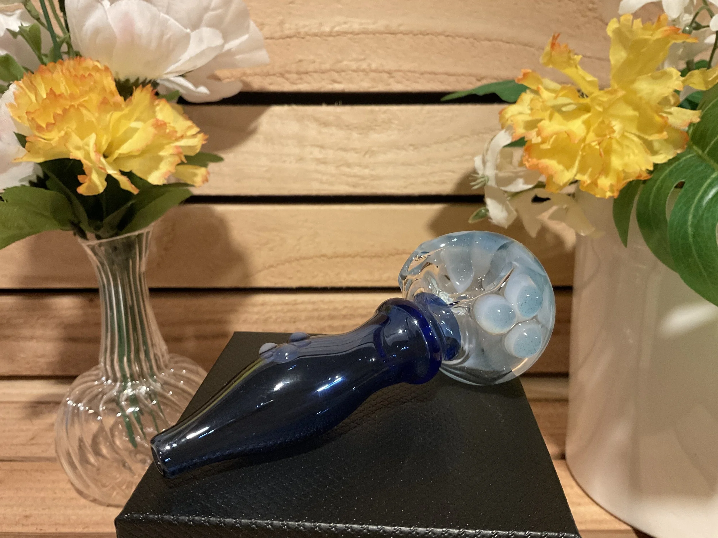 Brilliant Blue spoon pipe with Dot stack