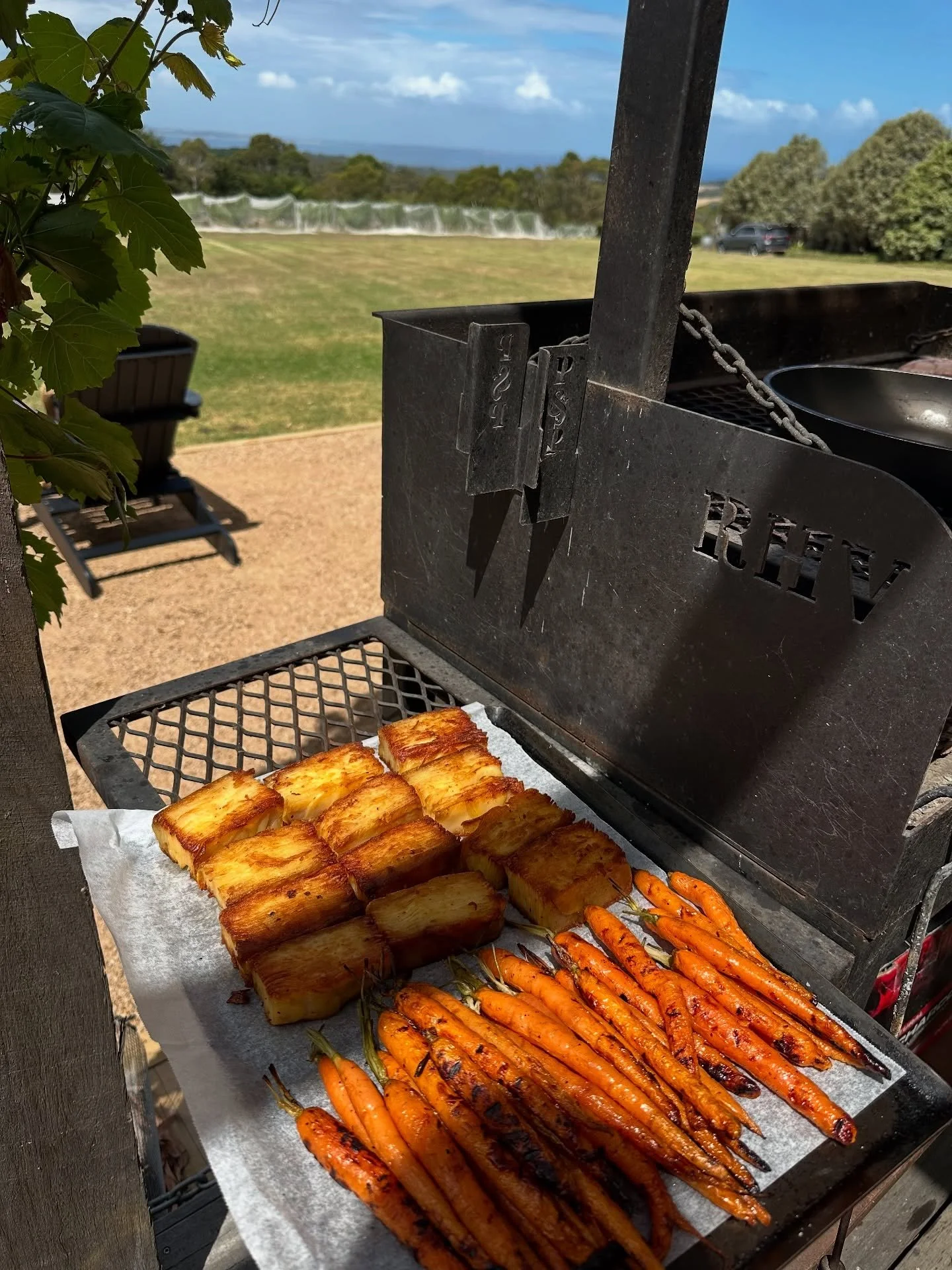 Local produce, to outdoor grill, to plate @rhvwine