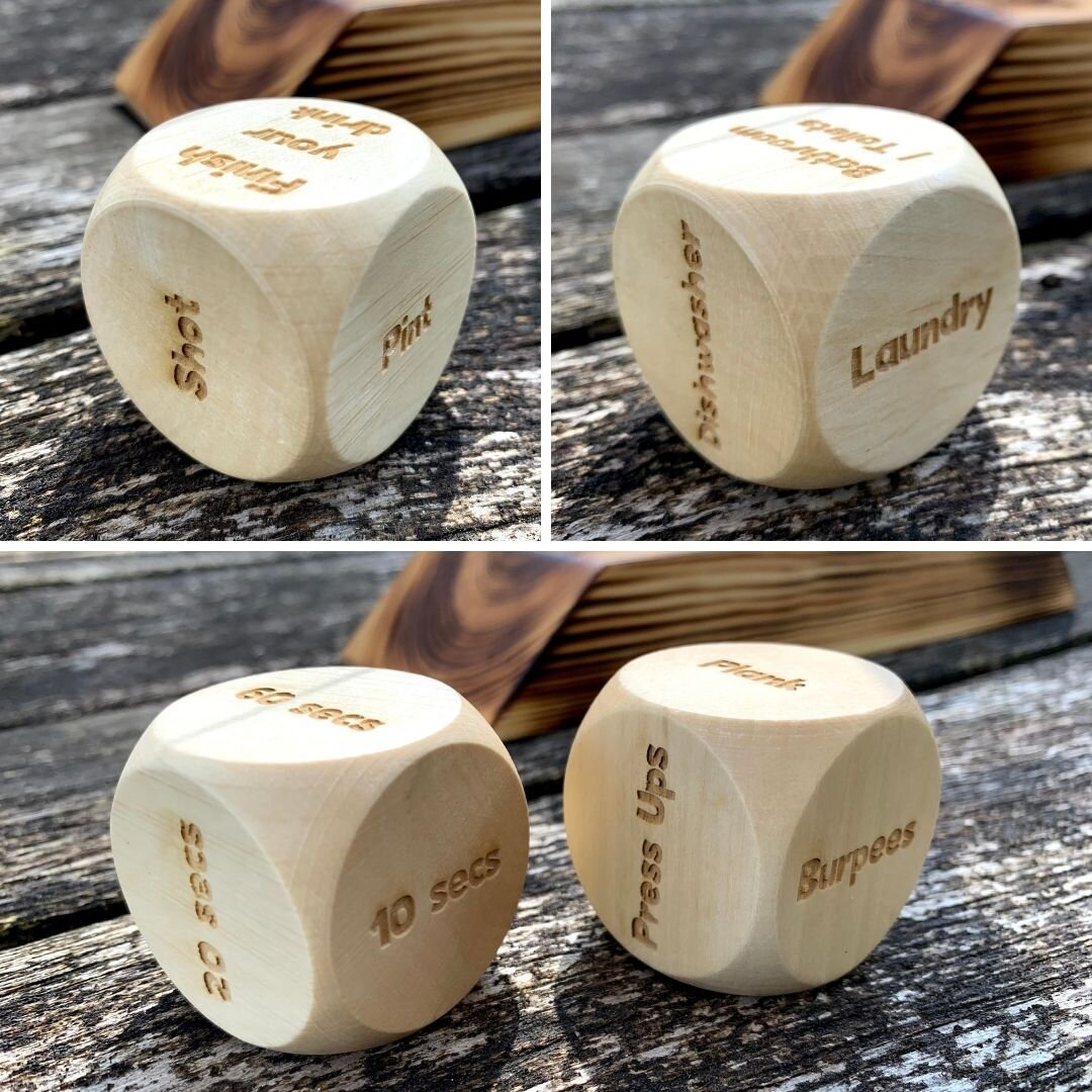 We didn't want Hooked to be just a drinking game. So, we made a range of Forfeit Cubes. Feeling lucky? Roll the cubes and play the game...

✅ Household Chores - loser does the work! 🧼
✅ Exercise for Time - roll both cubes and the loser does the give