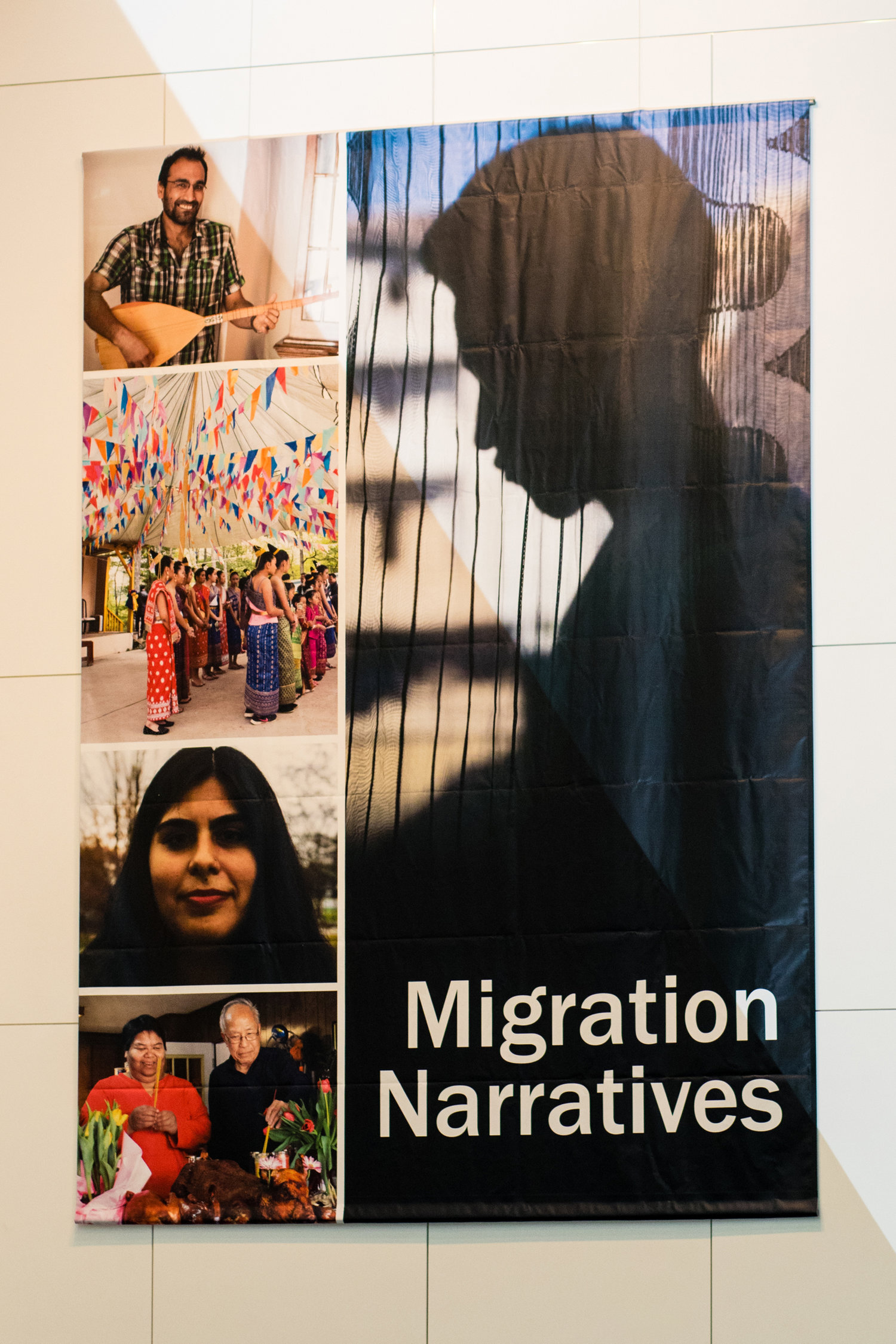 Exhibition banner at UNC's FedEx Global Education Center