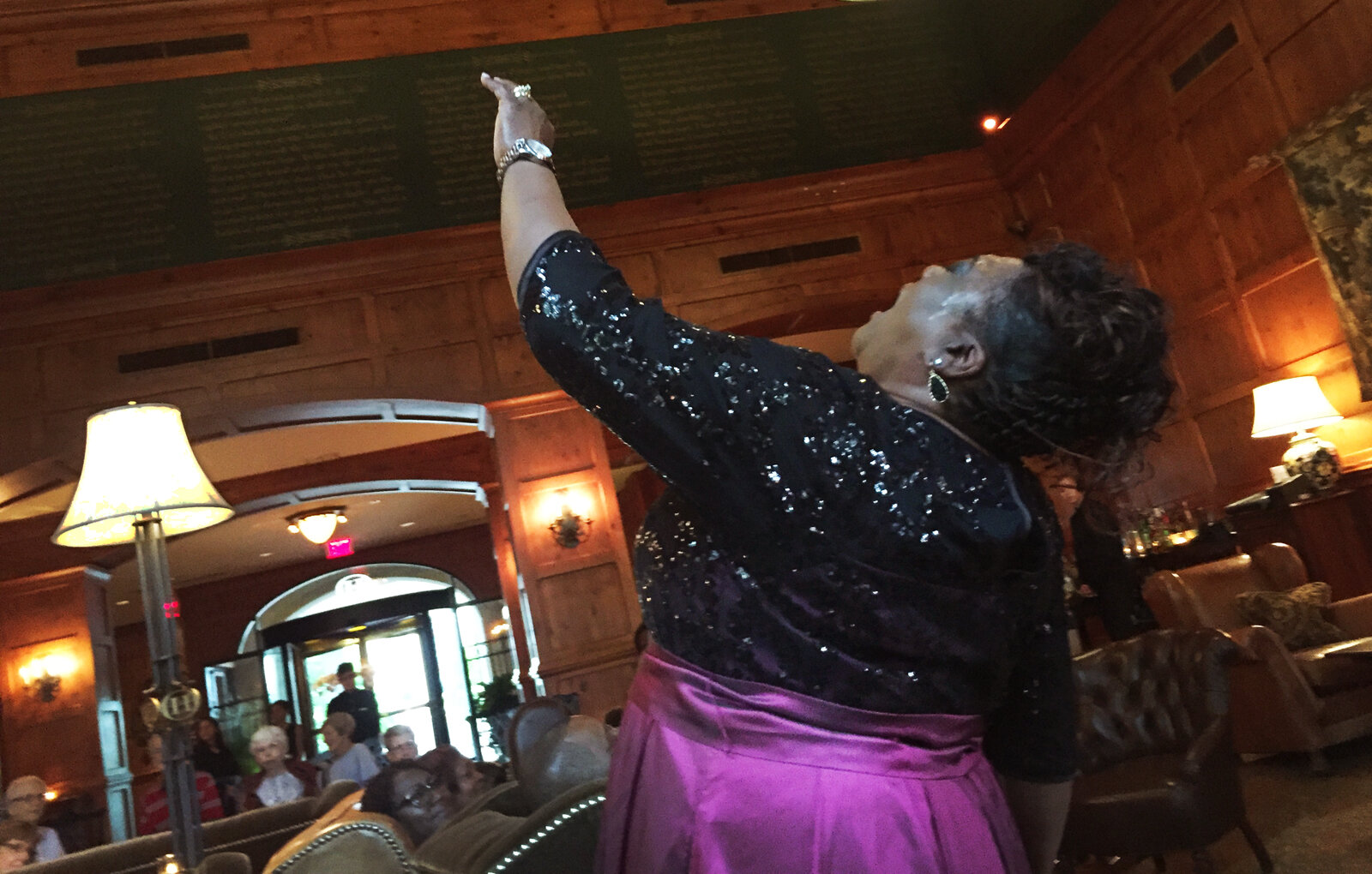 Gospel singer Mary D. Williams performs at the O.Henry Hotel. 