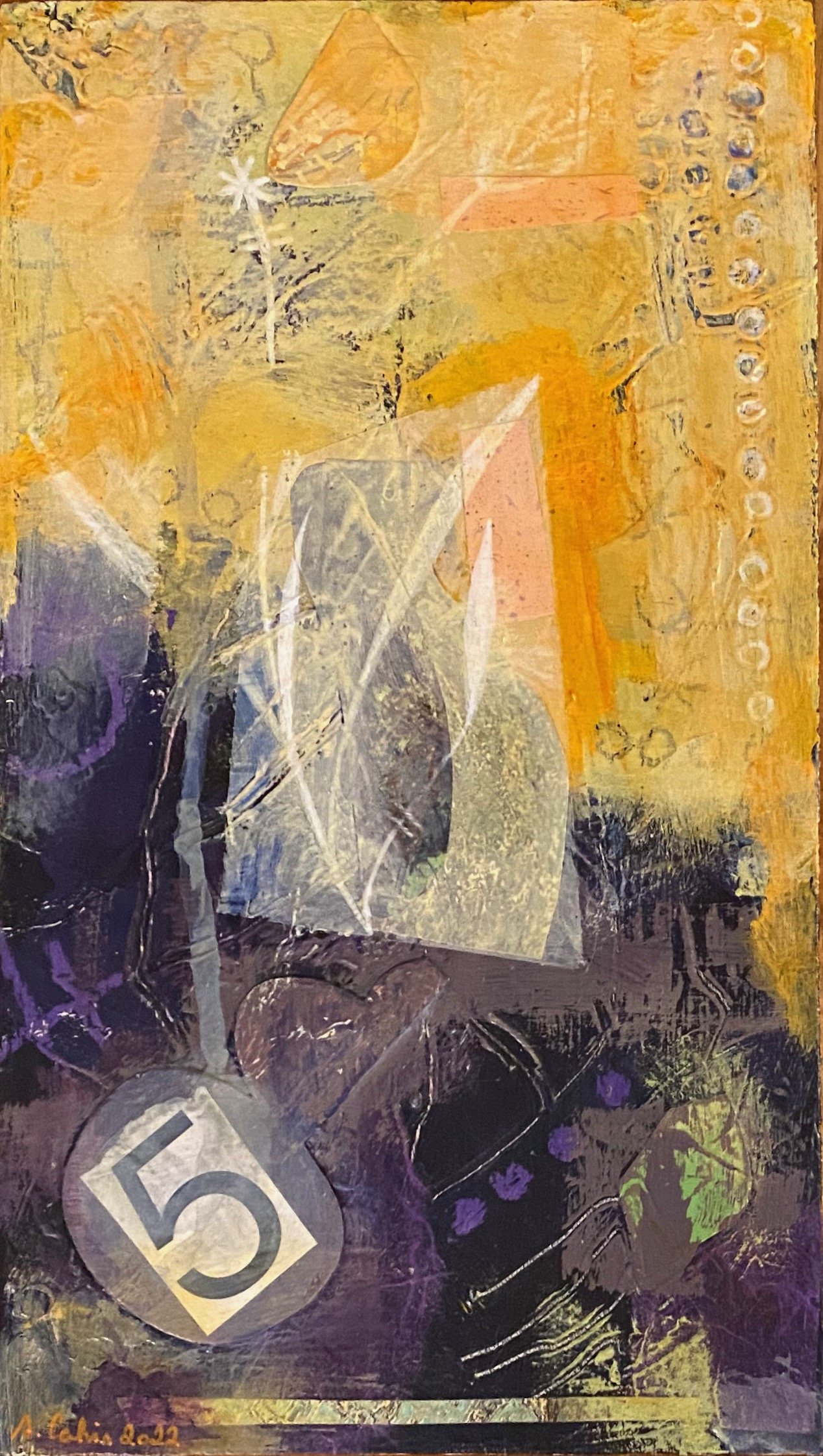 Violet split complimentary, triptych 2 panel b