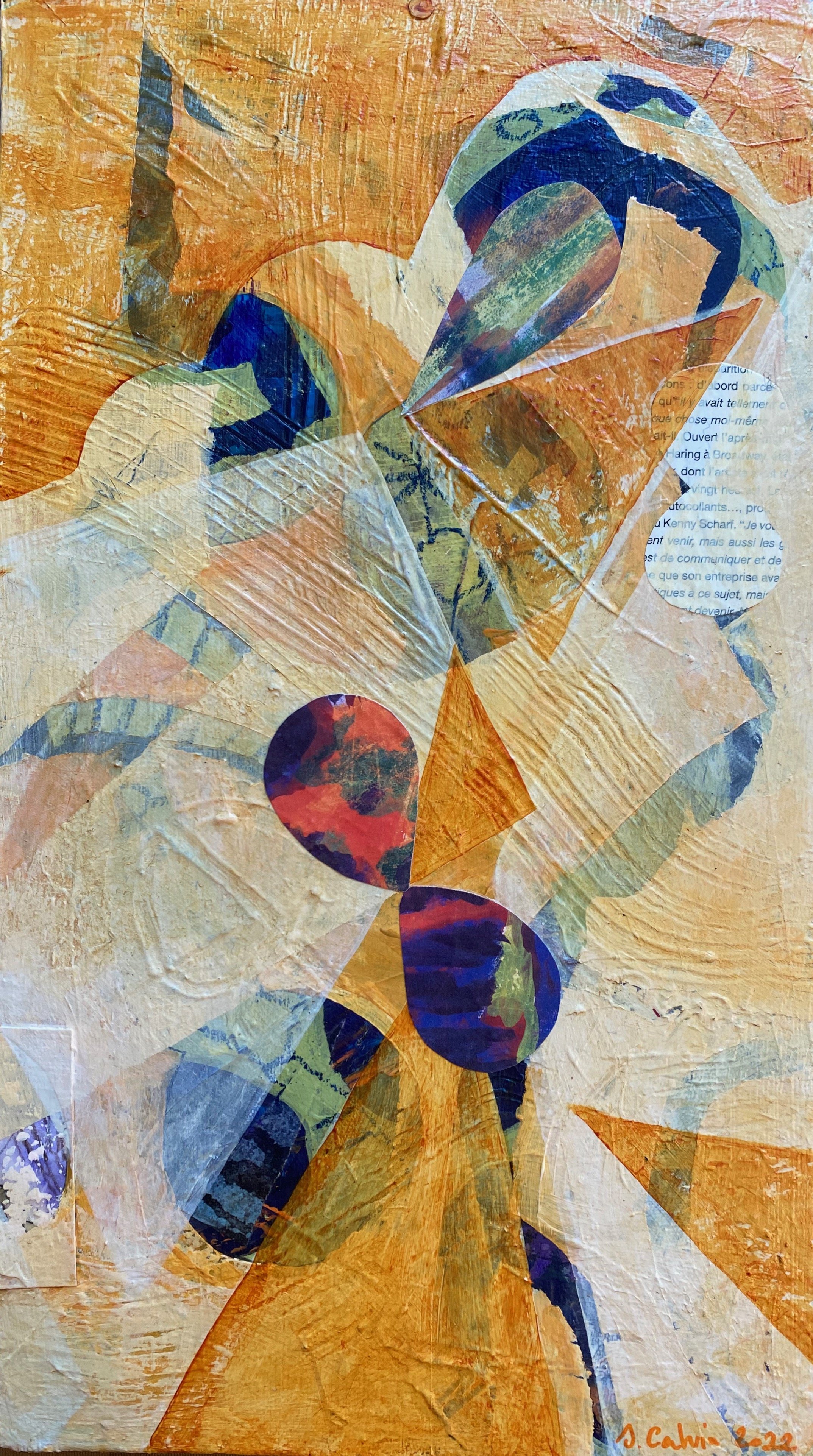Violet split complimentary, triptych 3 panel c