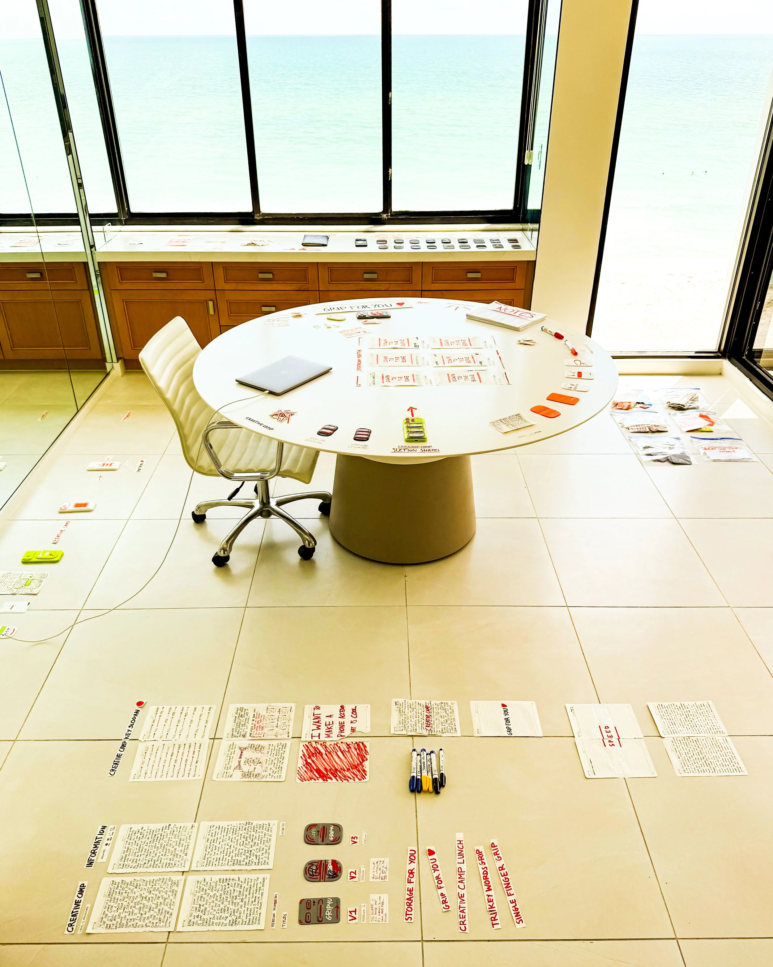 Creative Camp is an open studio for testing ideas, shapes and details around GripForYou®. It follows product from loose thoughts to physical prototypes, keeping the process visible, simple and unfinished while each decision becomes clearer through ma