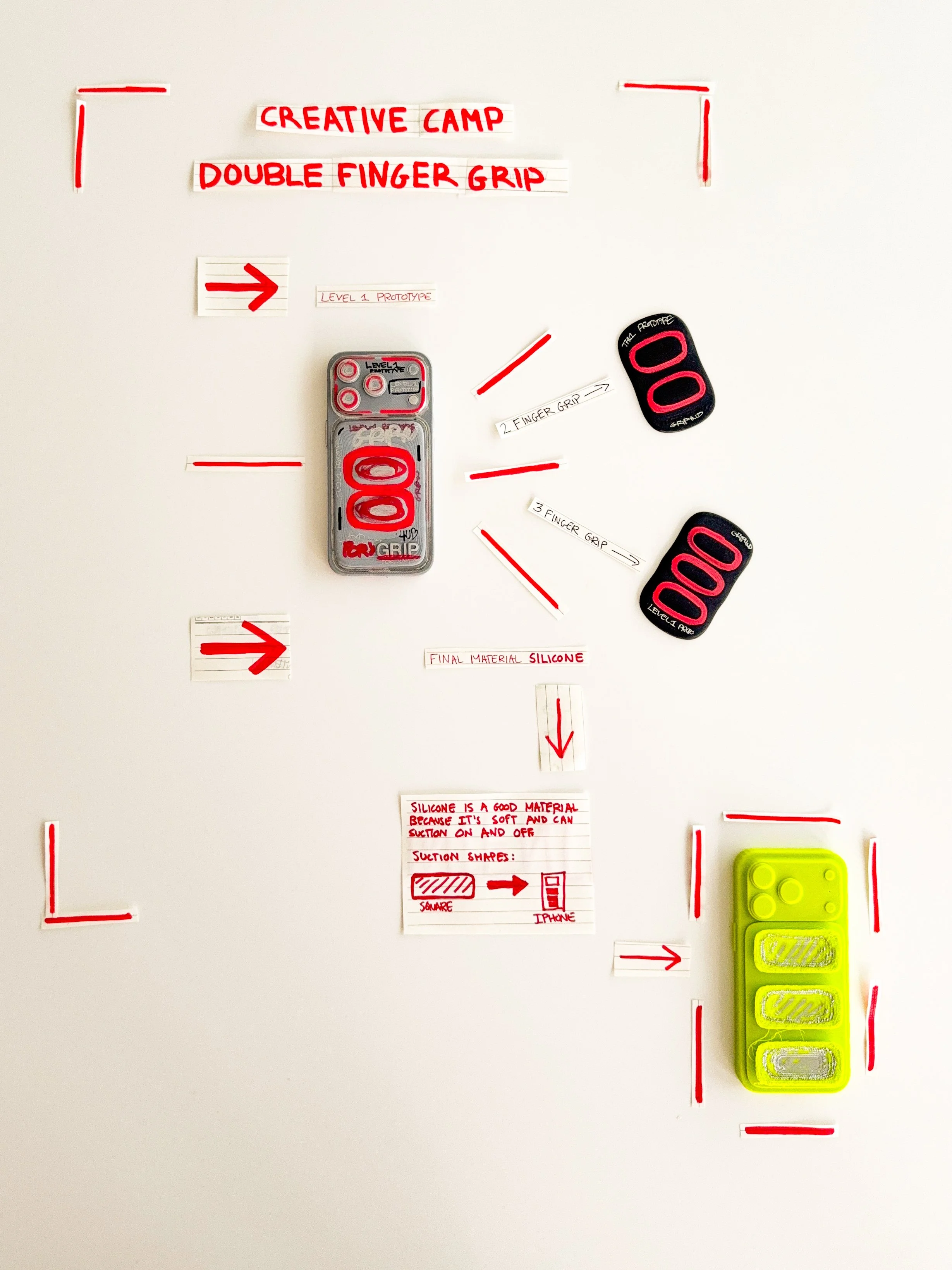 Creative Camp is an open studio for testing ideas, shapes and details around GripForYou®. It follows product from loose thoughts to physical prototypes, keeping the process visible, simple and unfinished while each decision becomes clearer through ma