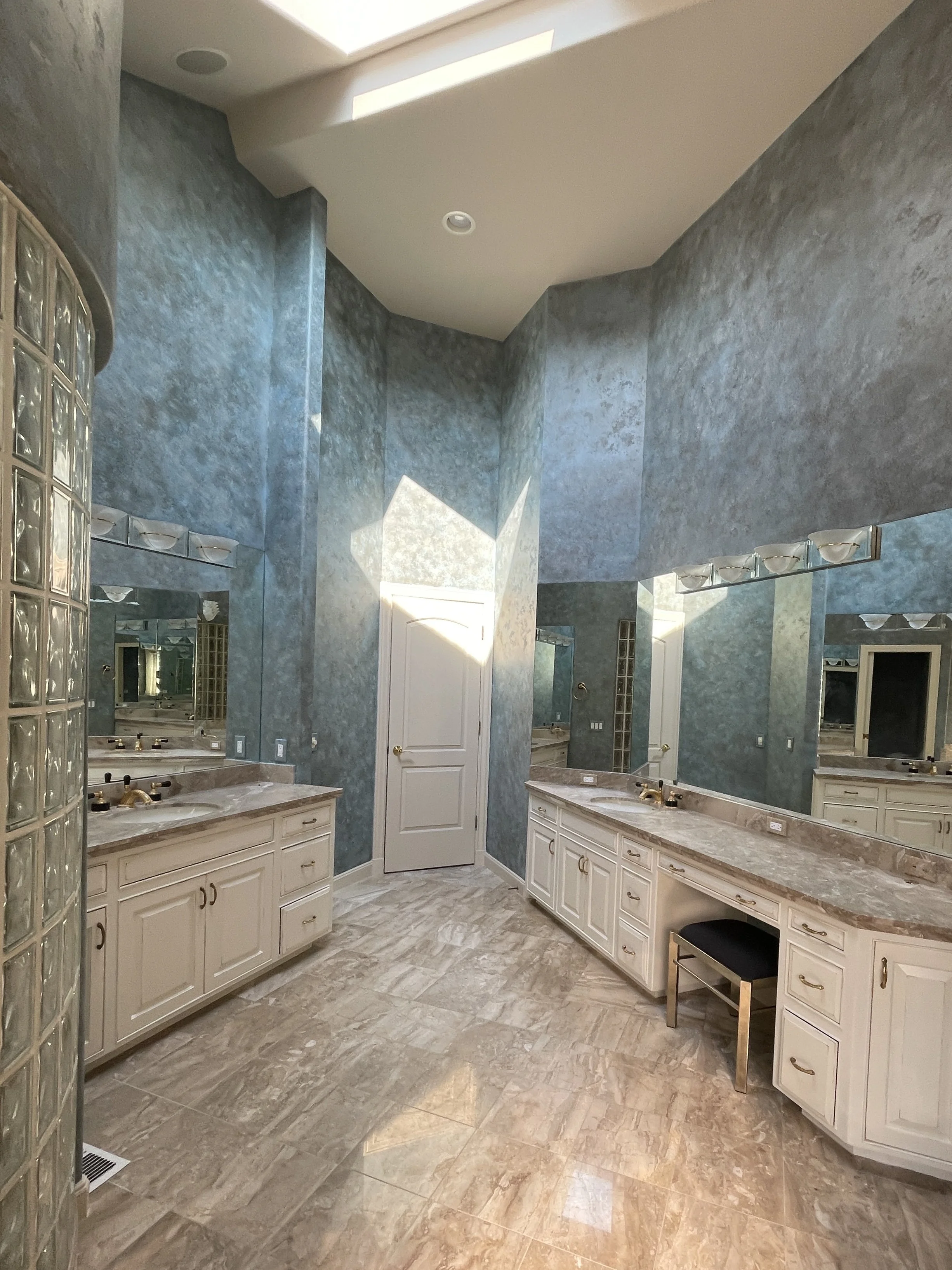 Plaster and Metallic Paint