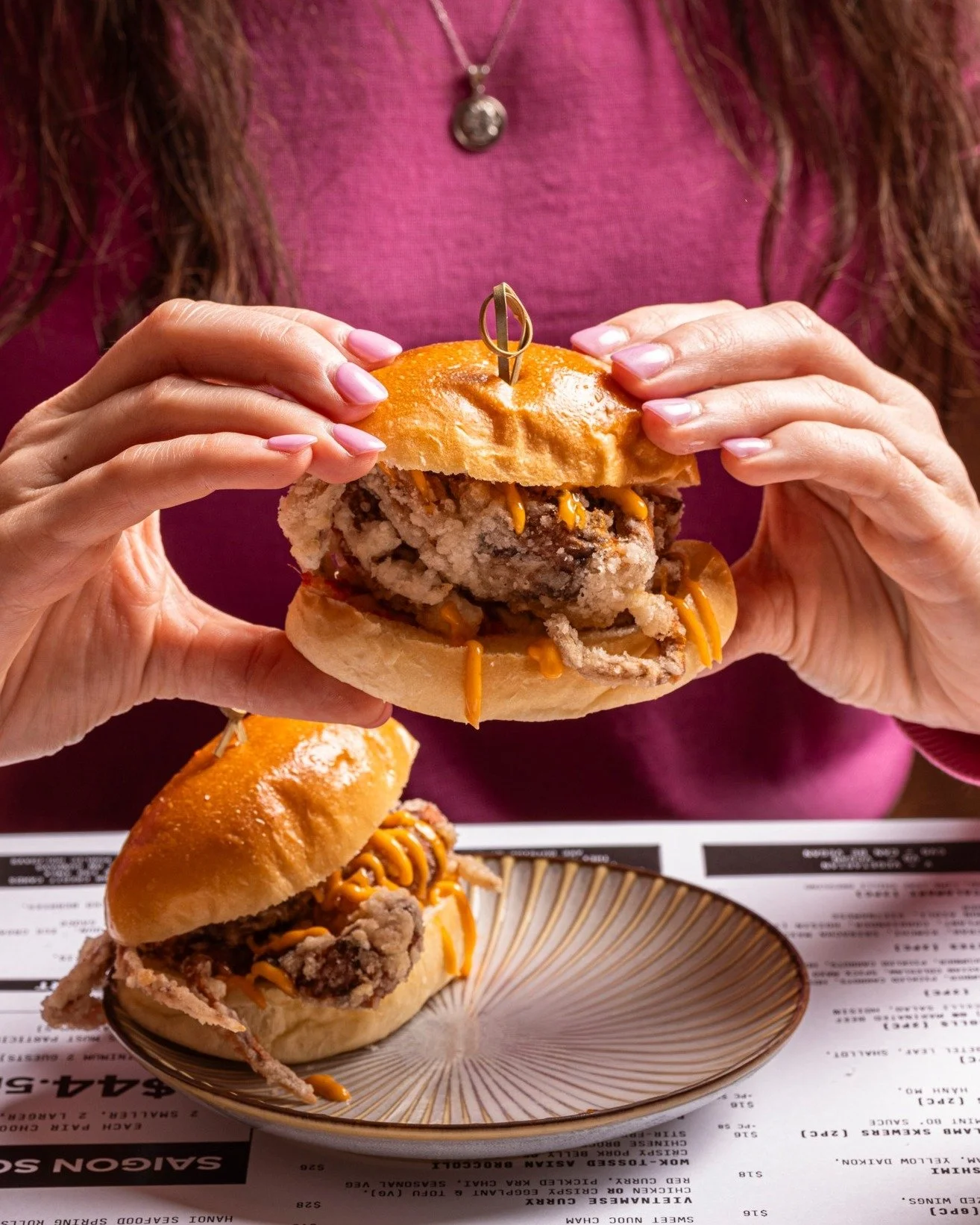 Snack attack, Saigon style 🥢 

Soft shell crab, kimchi, sriracha mayo &mdash; gone before you know it.