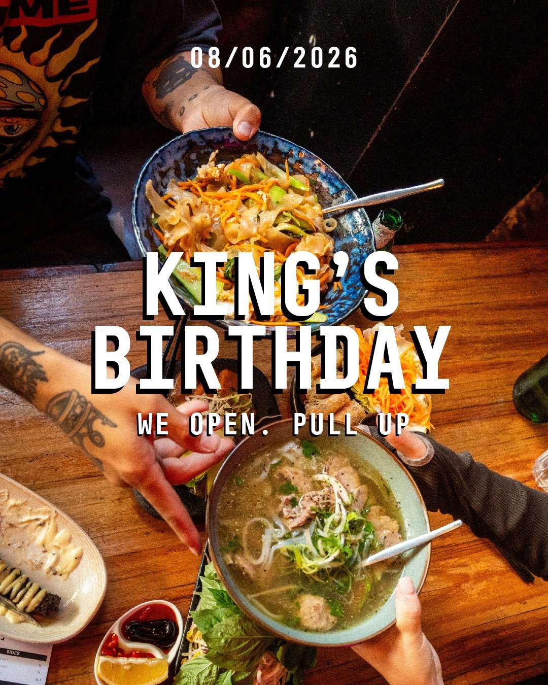 We'll be open. Swing by