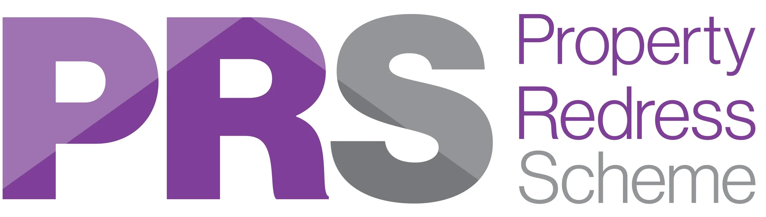 Logo of Property Regress Scheme (PRS) with large letters PRS in purple, and the words Property Regress Scheme to the right in purple and gray.