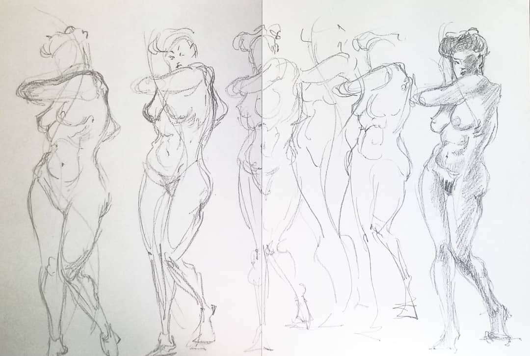 A morning figure drawing session to get the day started. No plein air this week because I'm working on something that should hopefully make the process easier (hence why there was no video this Sunday). Until it's finished I'll be doing figure drawin
