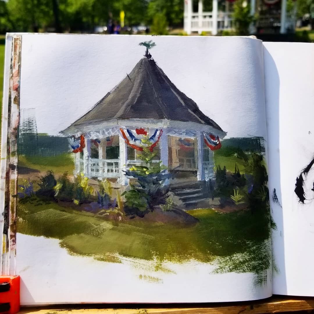 Today's plein air study 

I haven't been making as much personal work because I've been really cracking down on learning and practicing technique, but I still want to paint original work as well. I'll have to adjust my schedule as I go

It's been fun