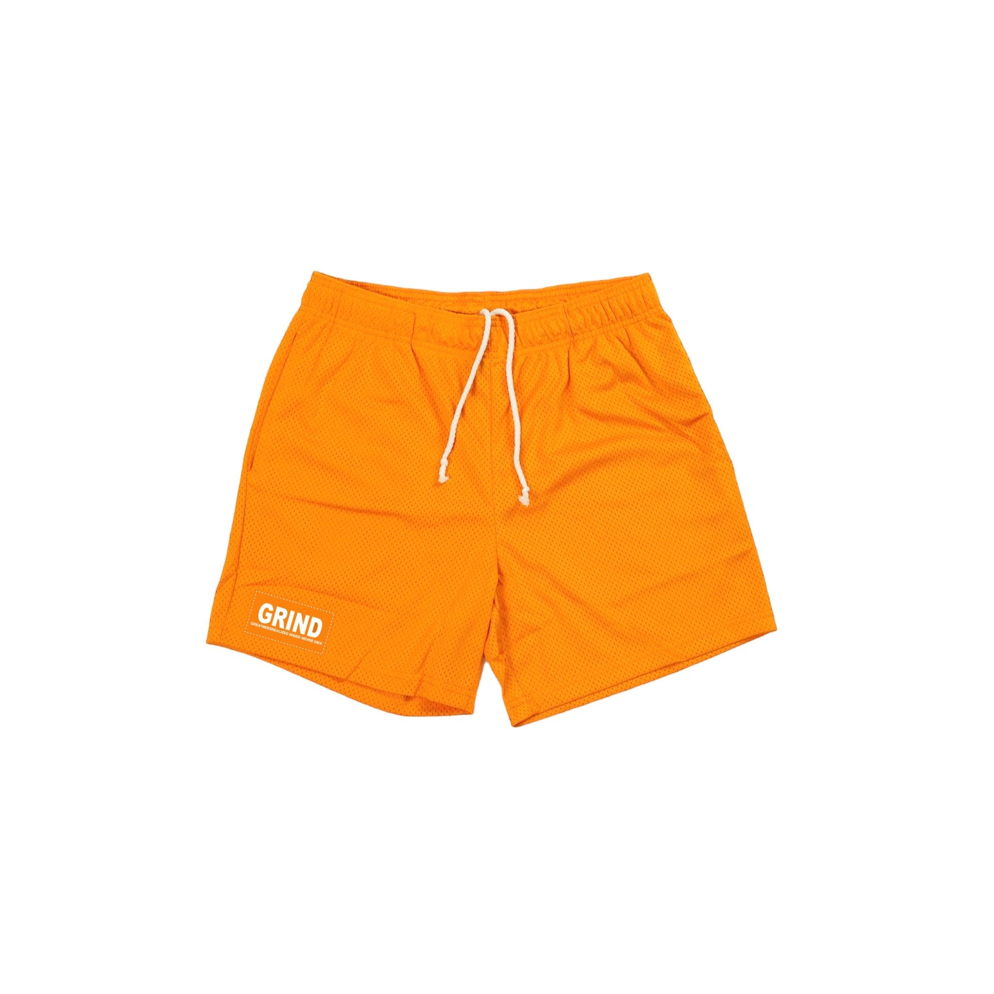 Solid Orange Mesh Shorts
