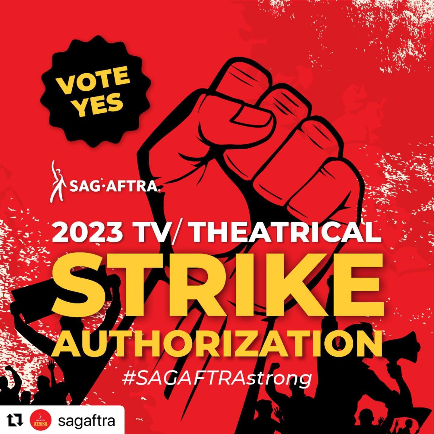 This is where we are. 
✊🏾✊🏾✊🏾
#solidarity #letsgo #wgastrong #sagaftrastrong #acther #actherstudios #sagaftra 

#Repost @sagaftra with @use.repost
・・・
SAG-AFTRA National Board Unanimously Agrees To Send Authorization Vote To Members.