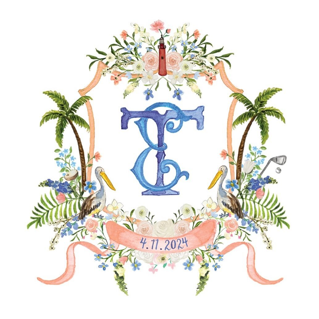 The perfect crest for a wedding at the Pelican Club! 🤍🌴

#watercolor #weddingcrest #florida #pelicanclub #custom #weddingstationery #annaschwartzart