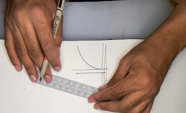 A prototype of Version 1 being used to test the arc-drawing capabilities