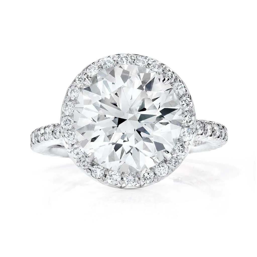 Brilliant Round Platinum Diamond Ring