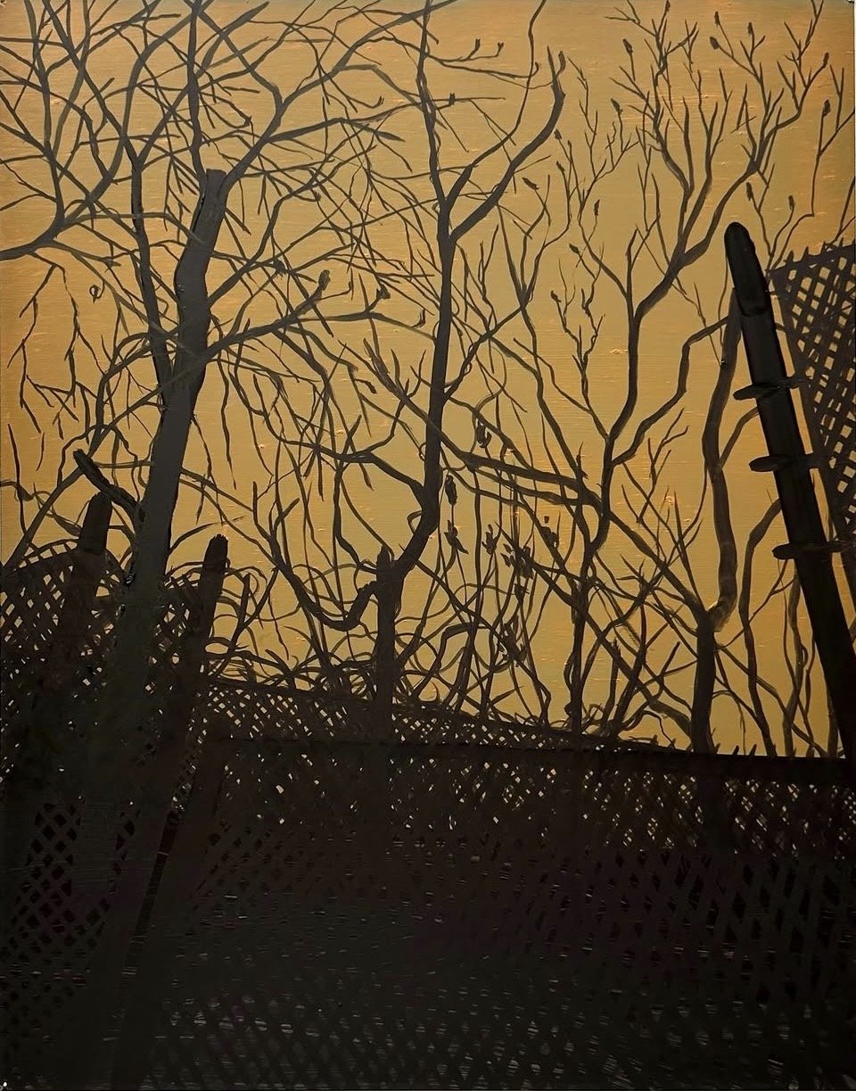 “Fluorescent brown”
14” x 11” / oil on yupo
2024