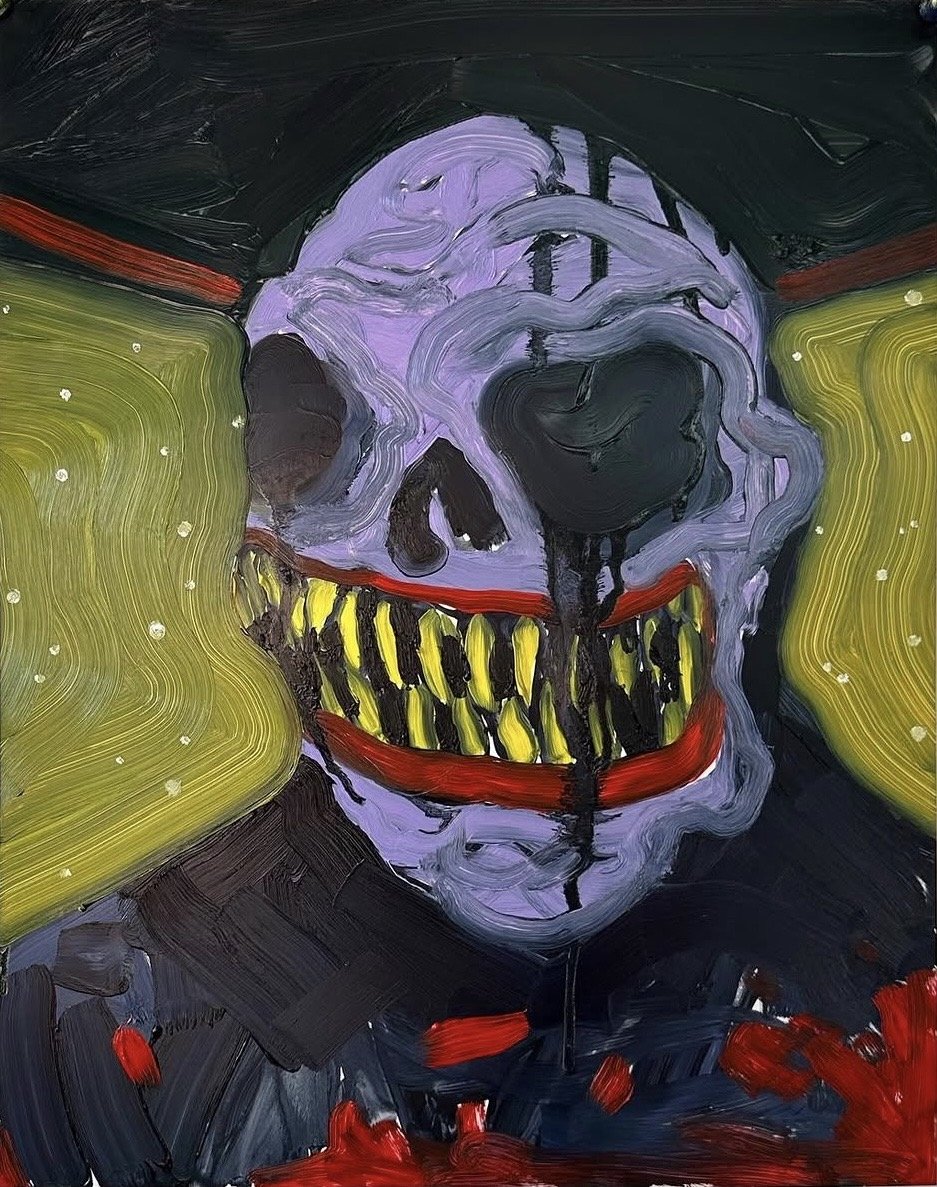 “Grinning in the gloaming”
14” x 11” / oil on yupo
2023