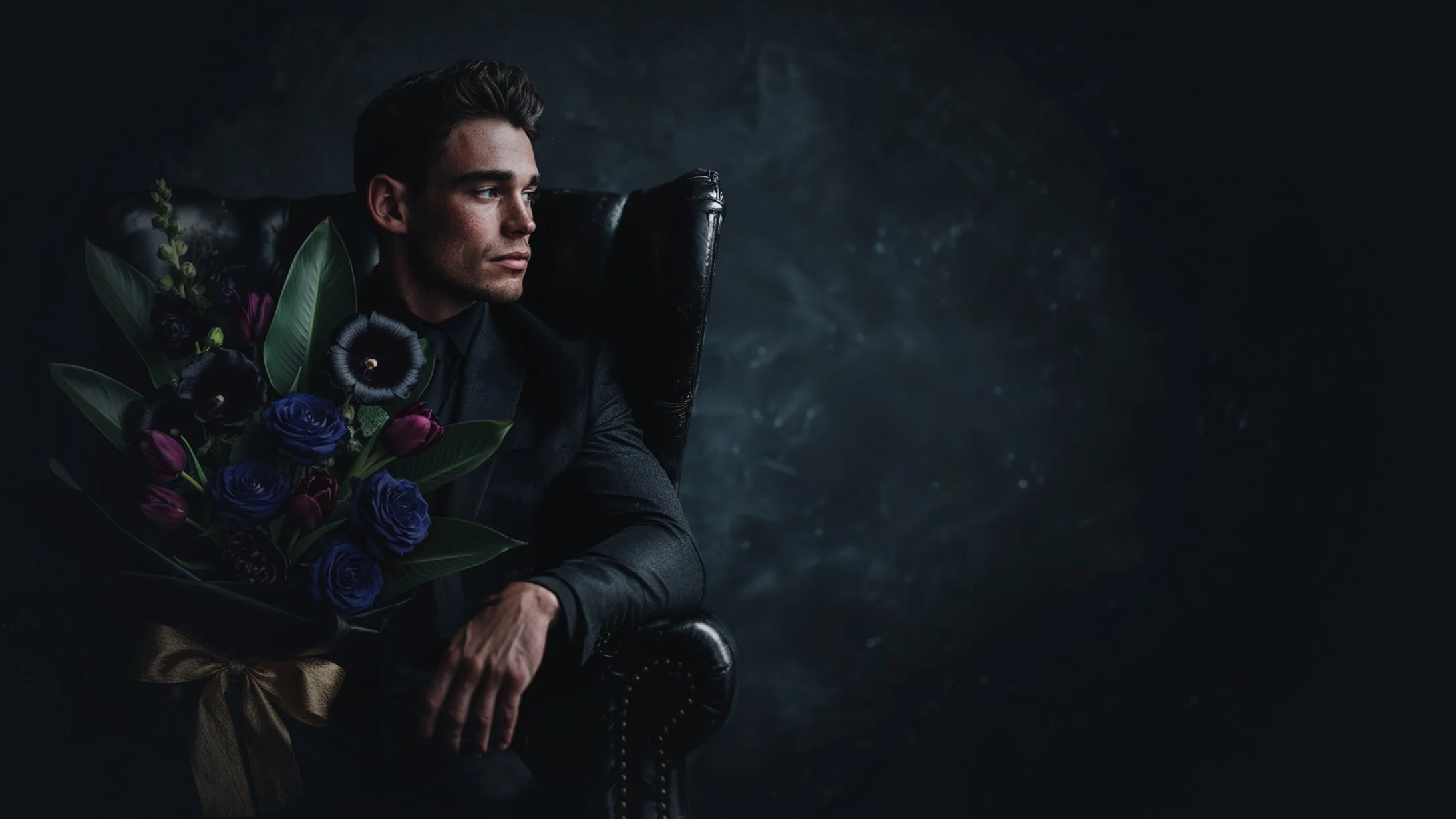 Man in Black with Dahlias.jpg