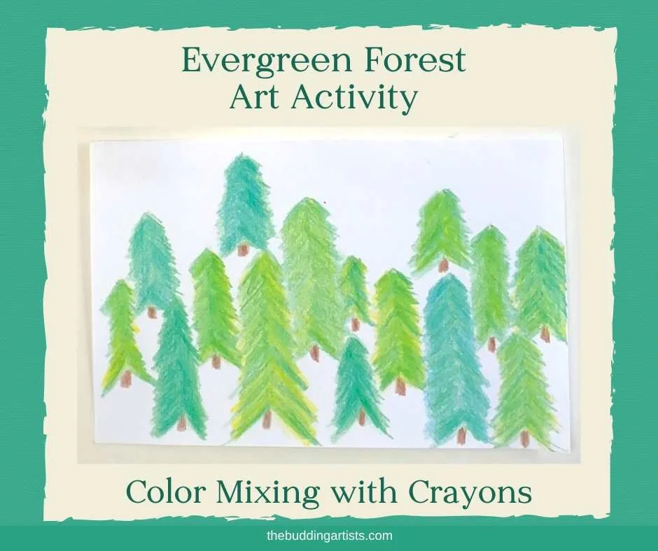 Evergreen Forest Art Activity using Color Mixing