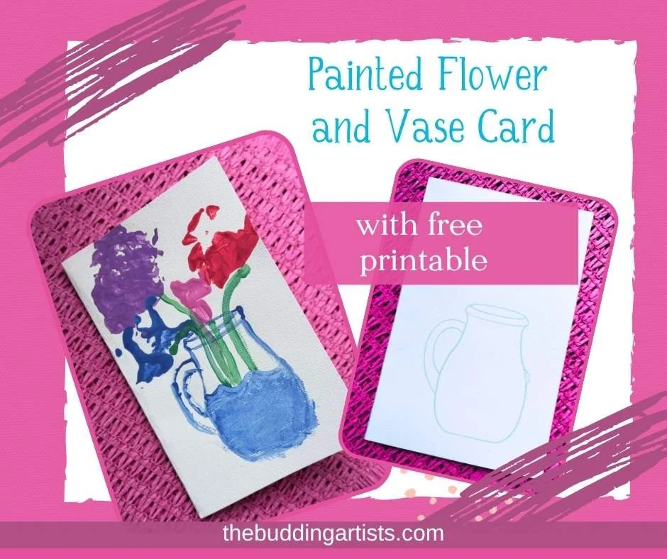Painted Flowers and Vase Card